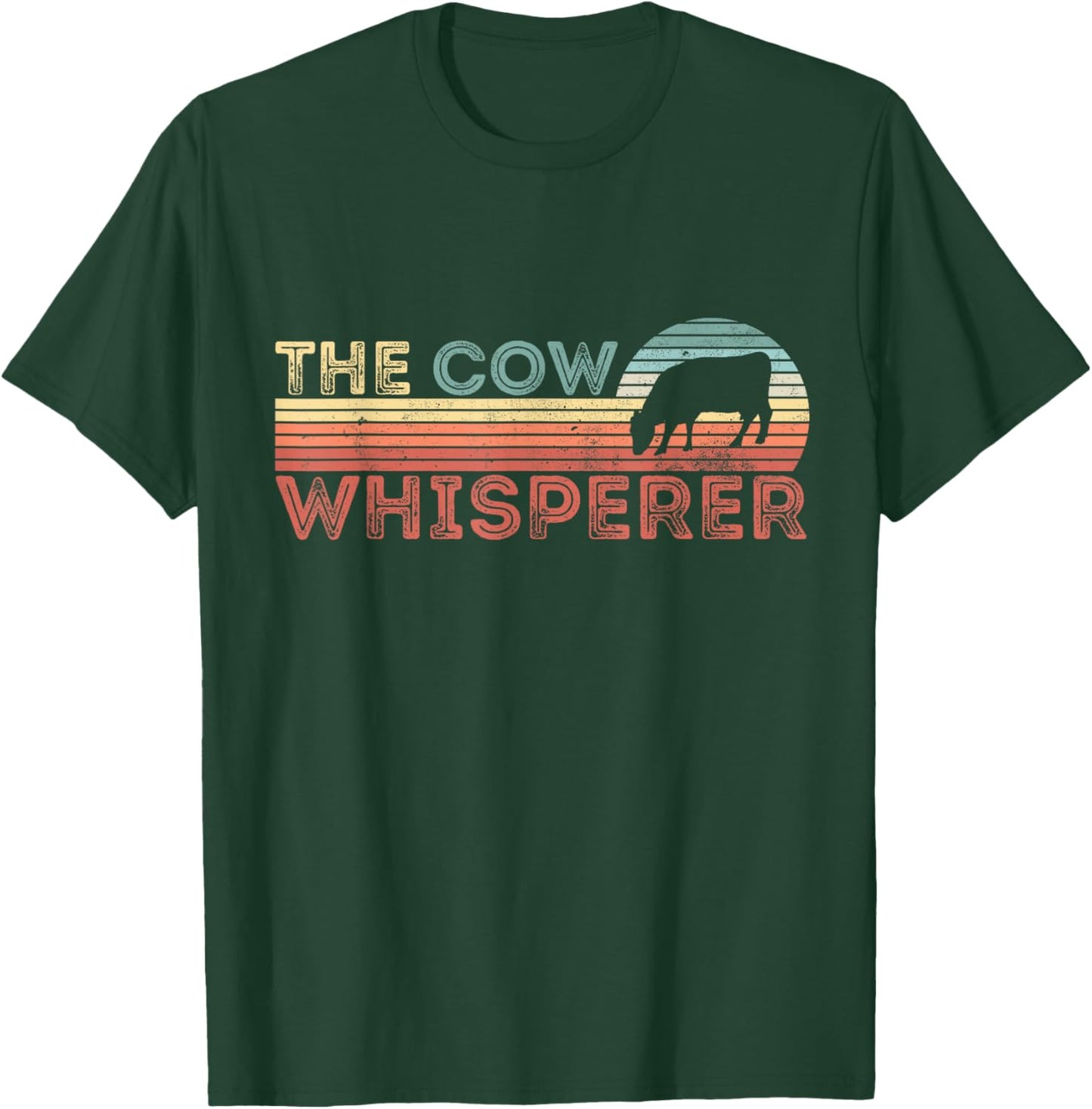 Vintage The Cow Whisperer Farming Gift T-Shirt - T-Shirt | Forest