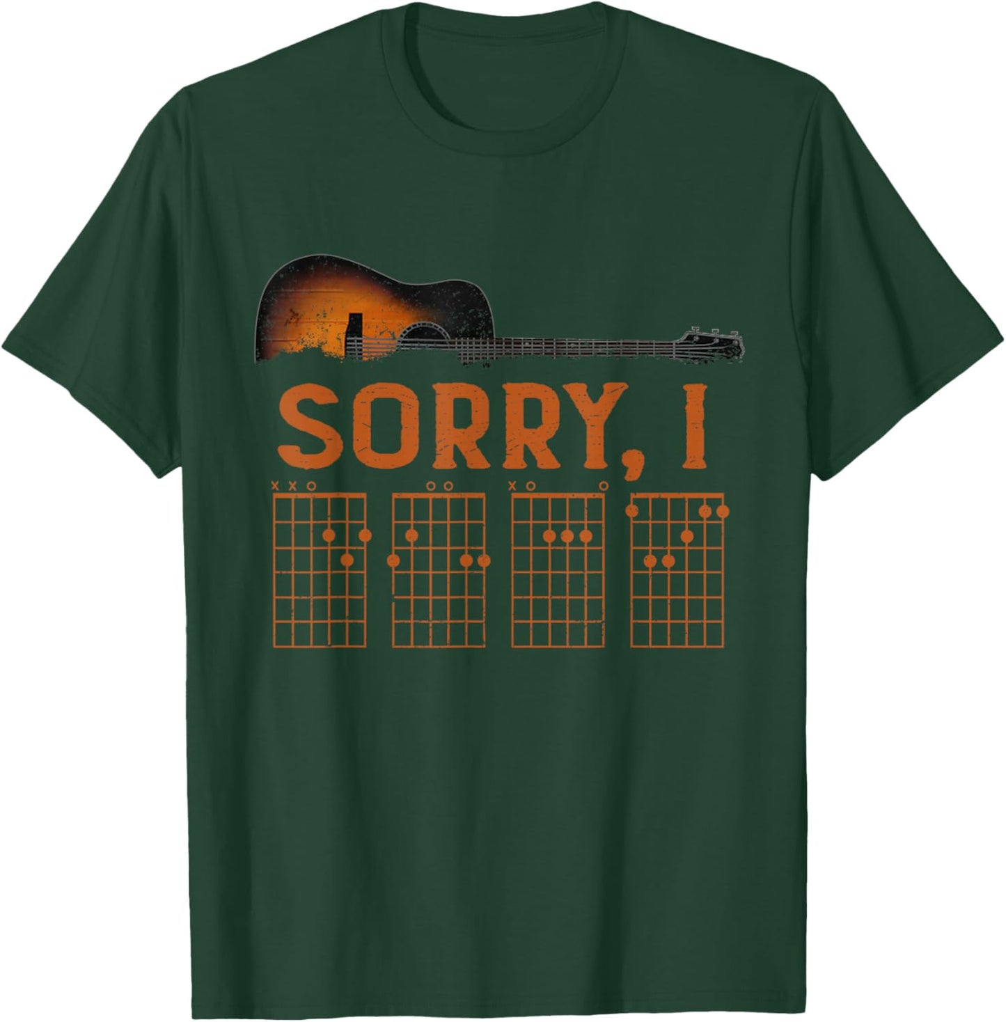 Sorry I D.G.A.F Funny Message Guitar Chords Guitarist T-Shirt - T-Shirt | Forest