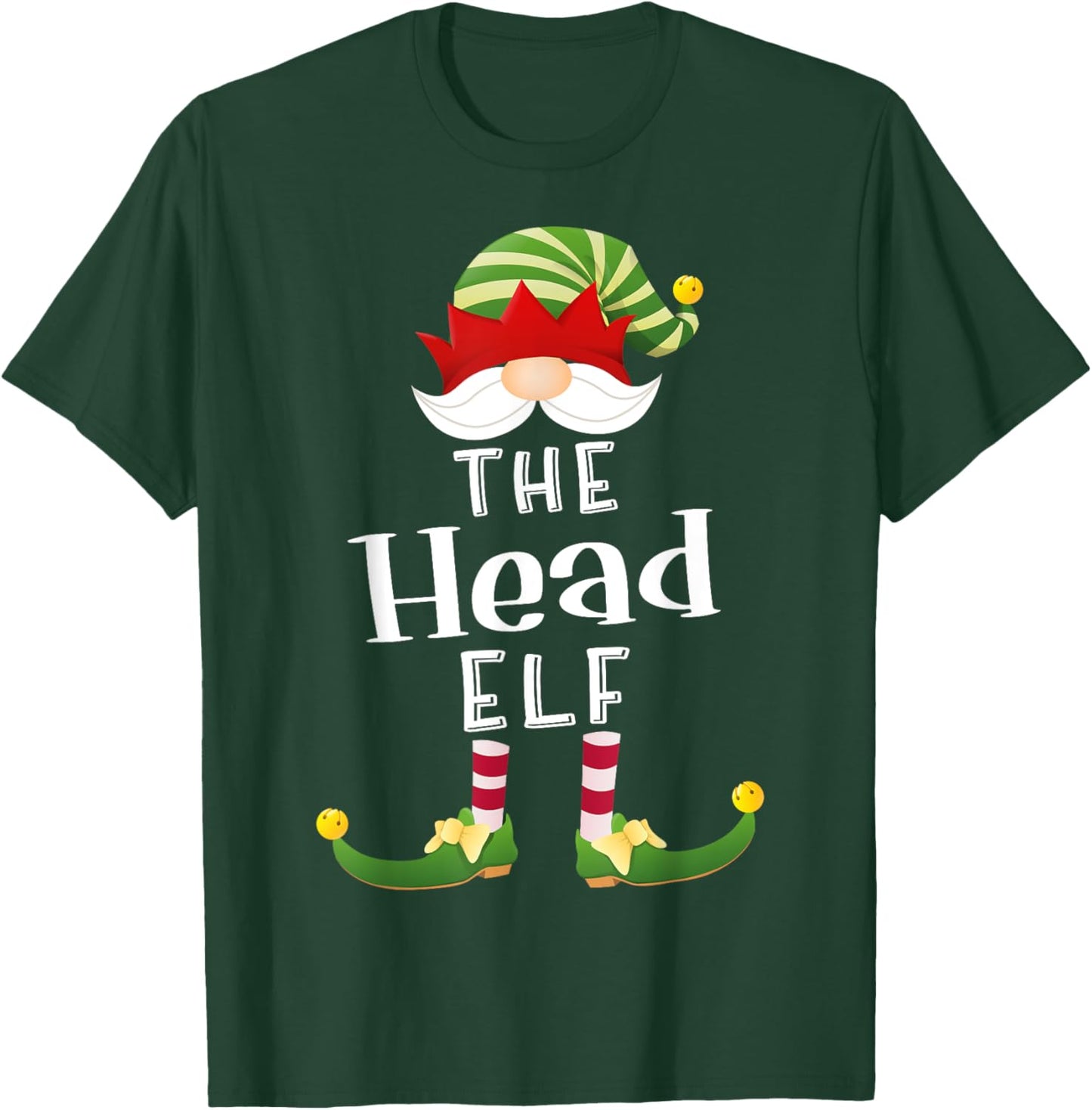 Head Elf Group Christmas Funny Pajama Party T-Shirt - T-Shirt | Forest