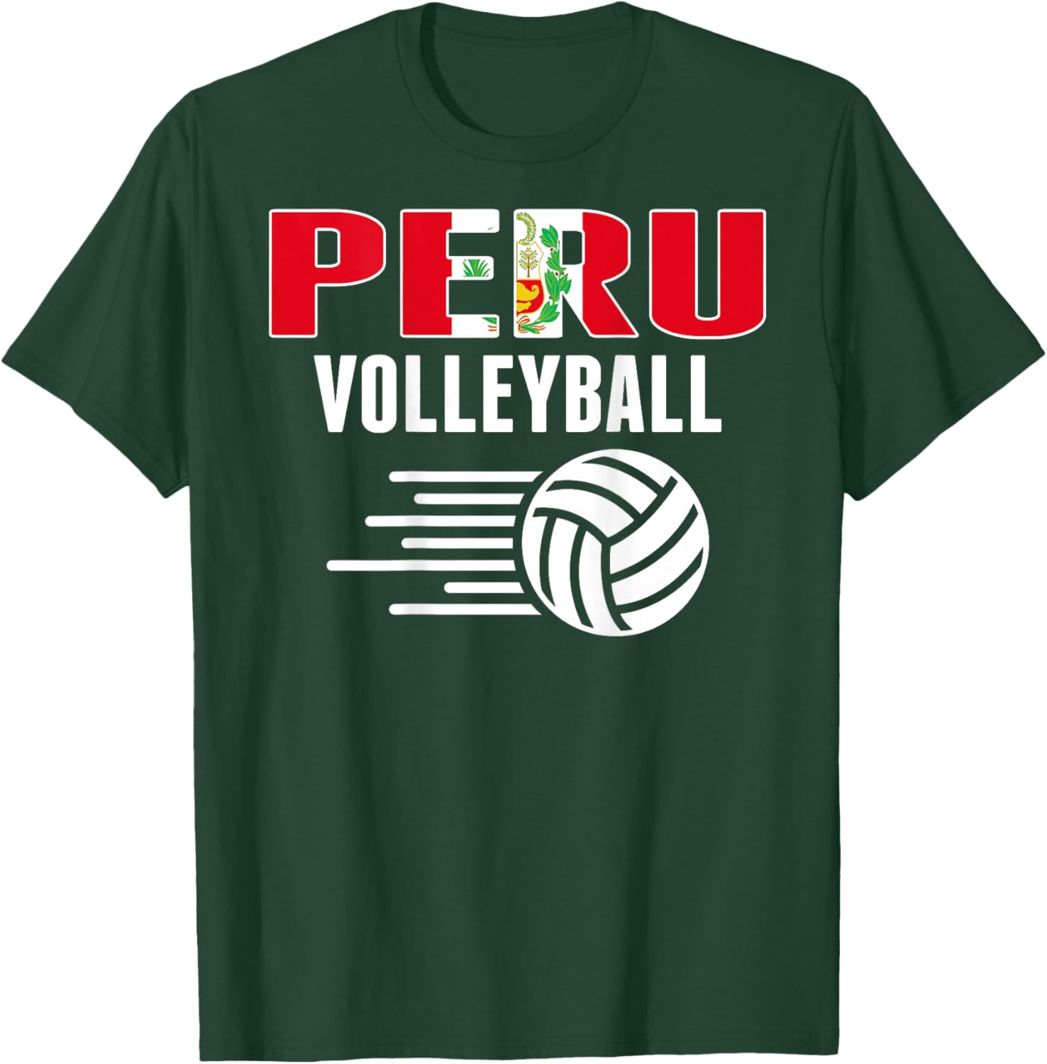 Peru Volleyball Lovers Jersey - Peruvian Flag Sport Fans T-Shirt - T-Shirt | Forest