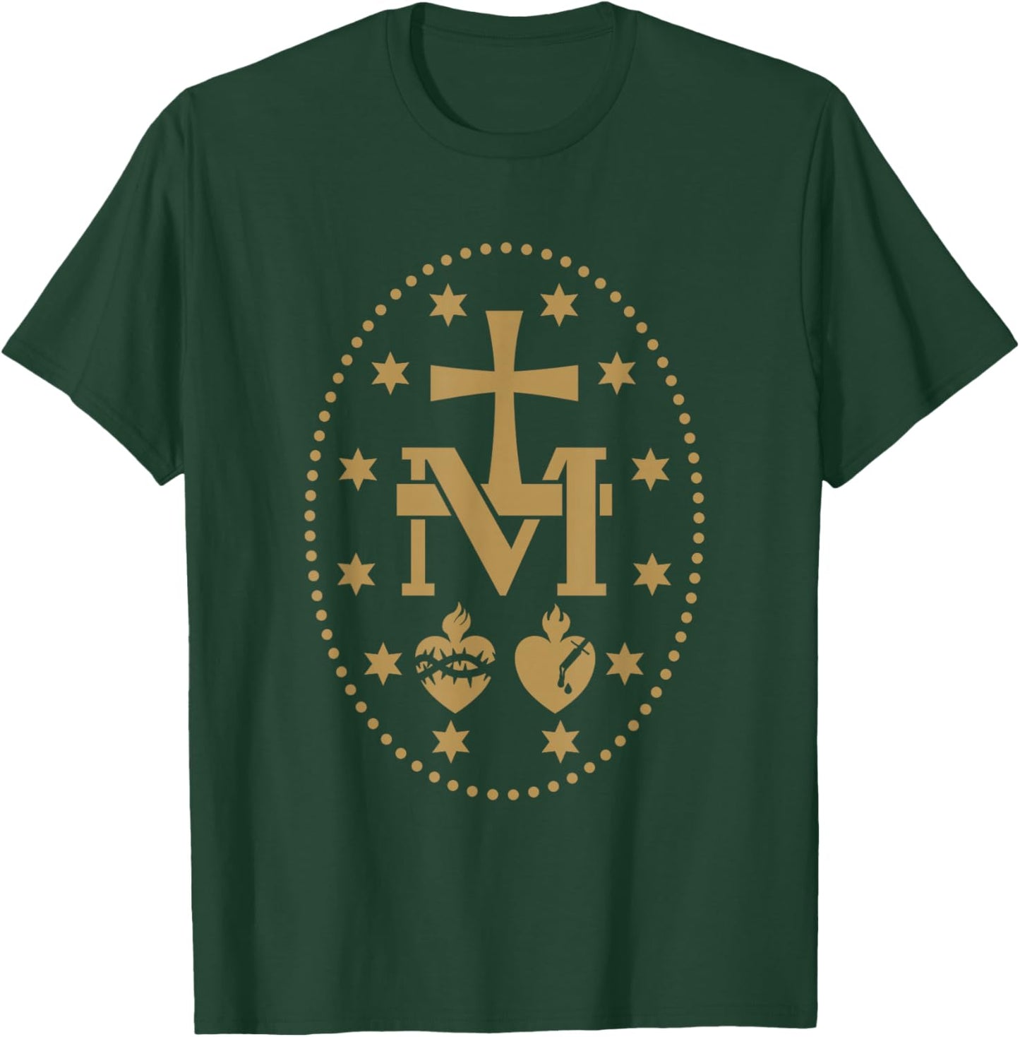 Miraculous Medal of Virgin Mary Catholic Saint T-Shirt - T-Shirt | Forest