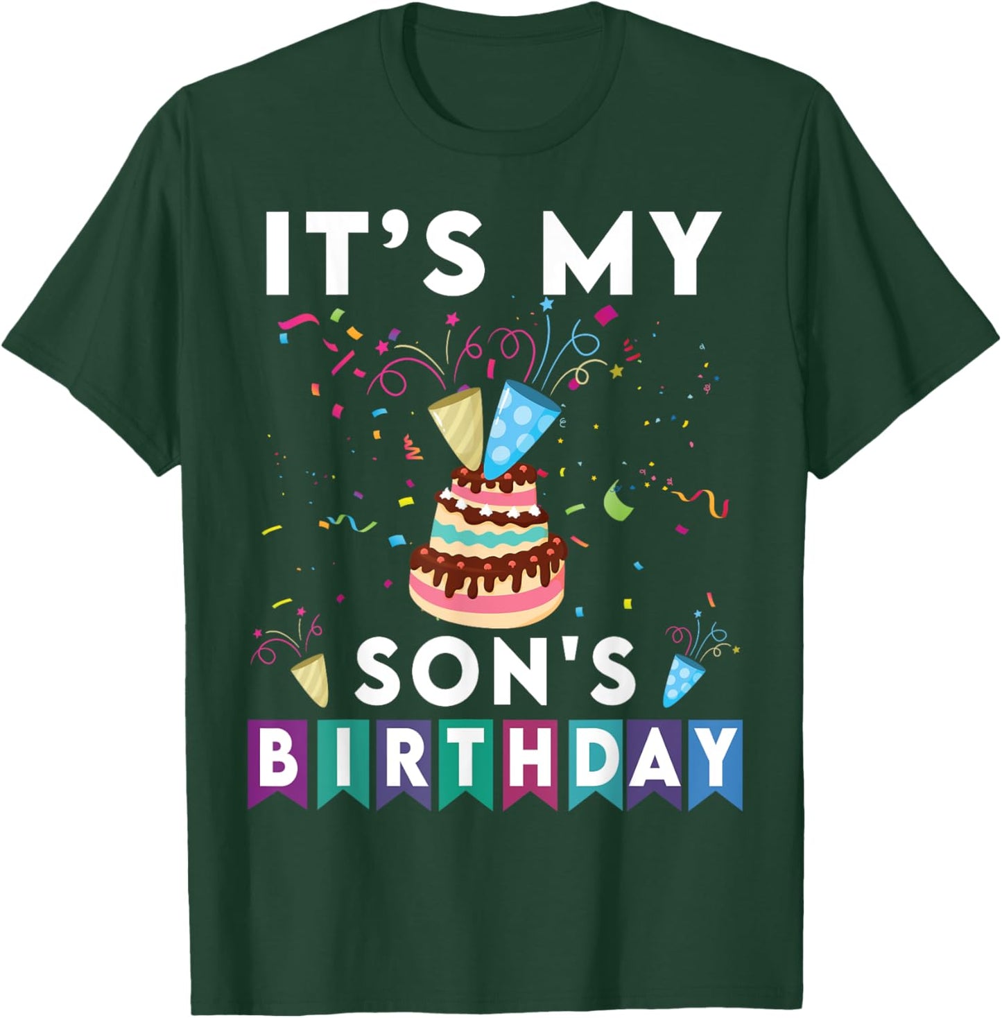 It's My Son's Birthday Family Matching confetti cake T-Shirt - T-Shirt | Forest