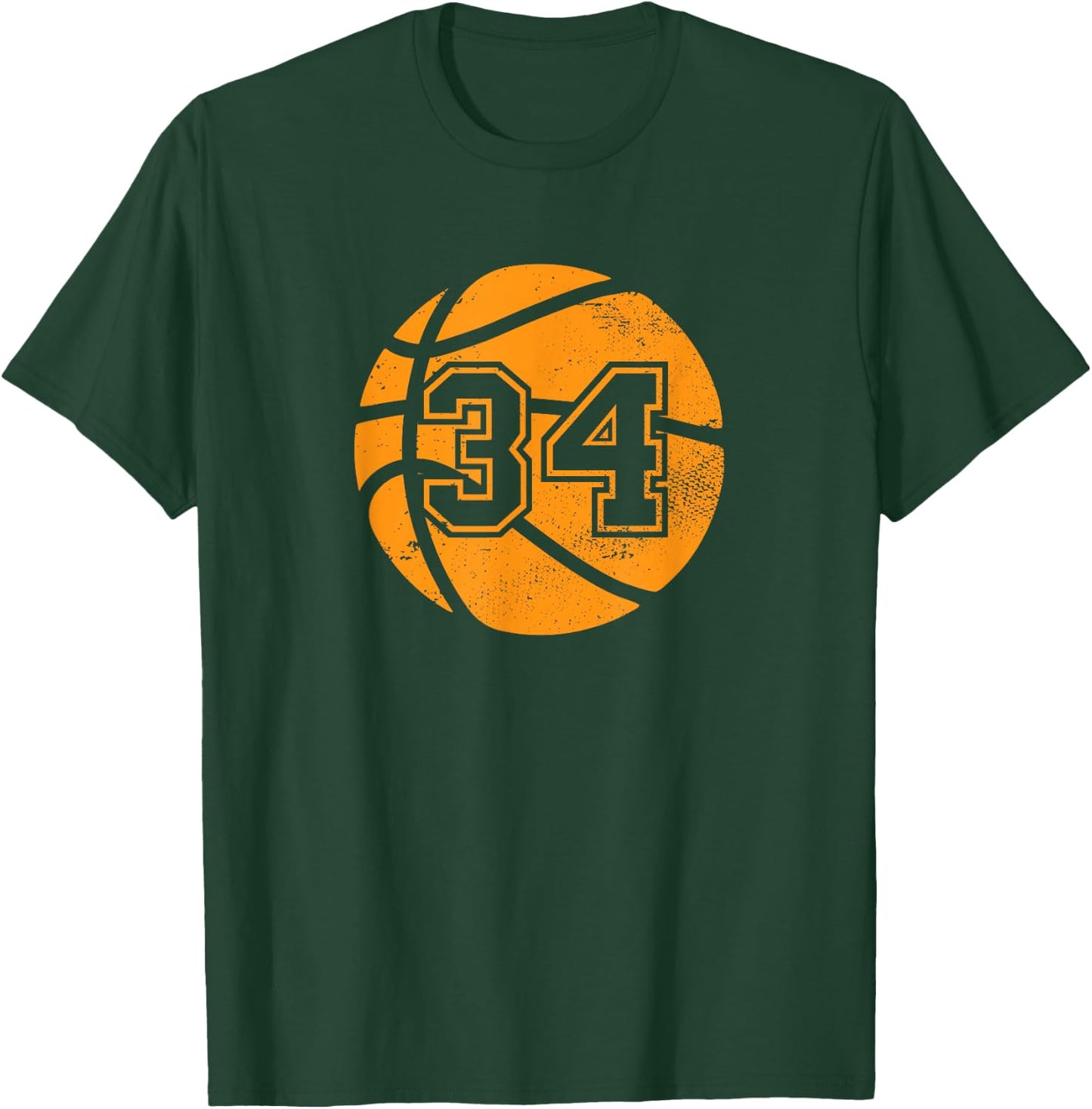 Basketball Player #34 Basketball Mom Dad Jersey Number 34 T-Shirt - T-Shirt | Forest