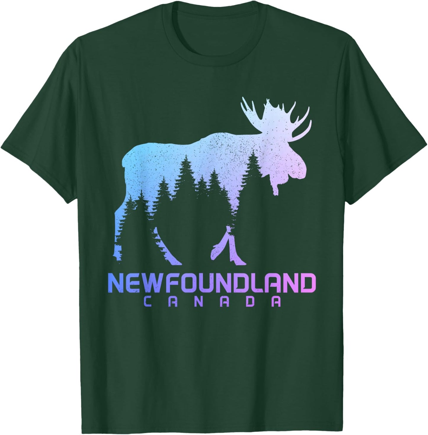Newfoundland Canada Vintage Moose Souvenir T-Shirt - T-Shirt | Forest