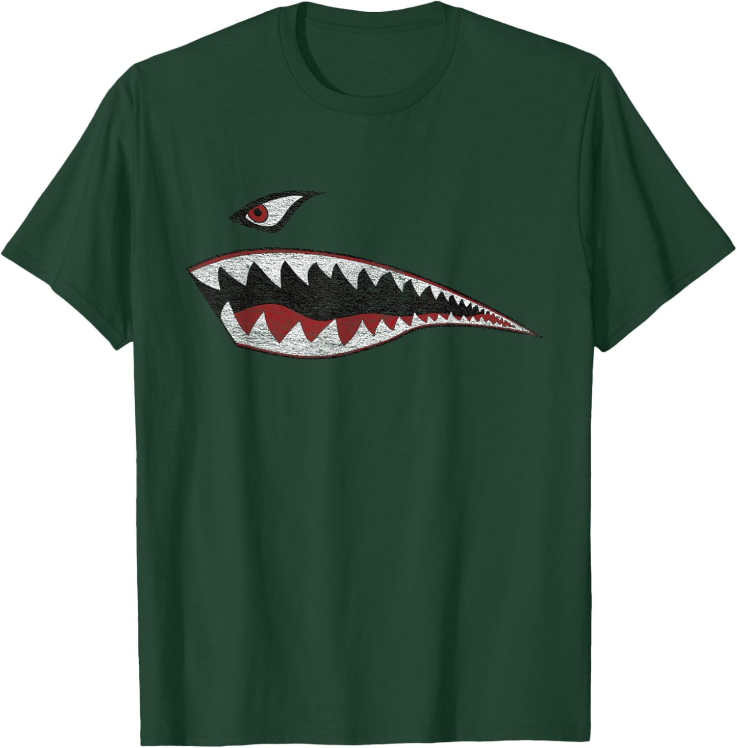 Shark Teeth Nose Art Warhawk P-40 A-10 Warthog War Plane T-Shirt - T-Shirt | Forest