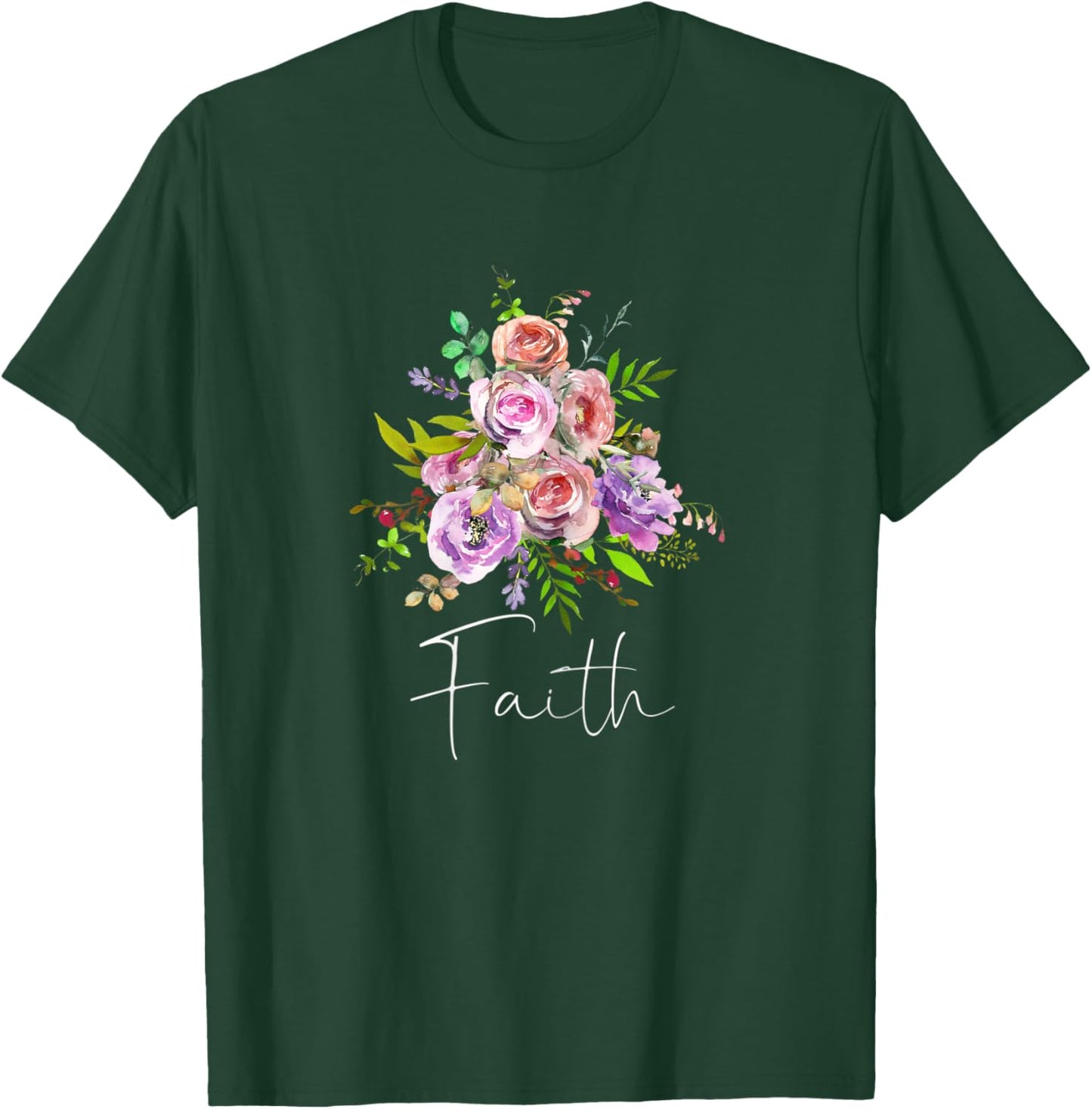 FAITH Christian Inspired Art Positive Message Love God Jesus T-Shirt - T-Shirt | Forest