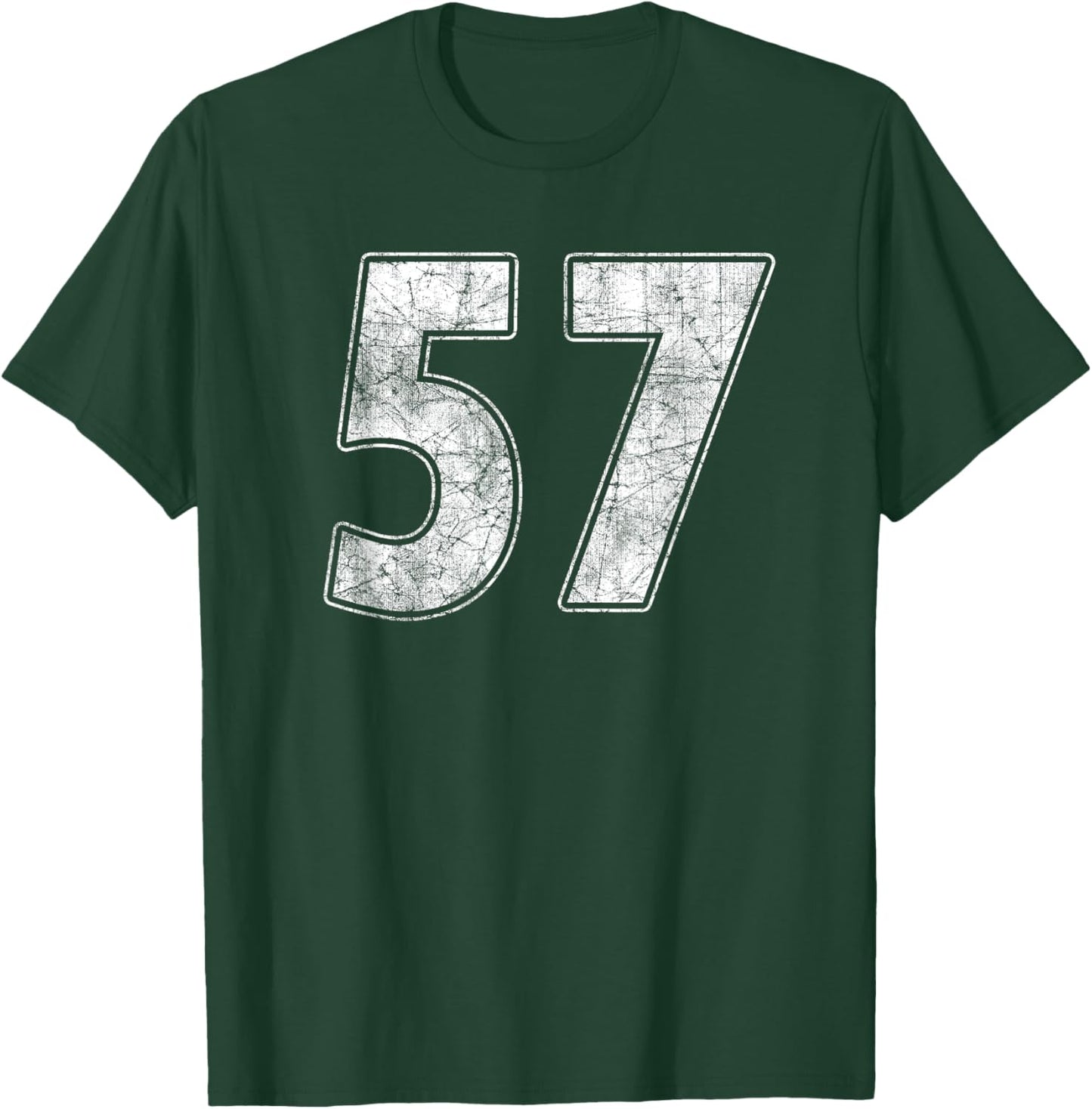 #57 Jersey Number 57 Uniform Biggest Fan Favorite Player T-Shirt - T-Shirt | Forest