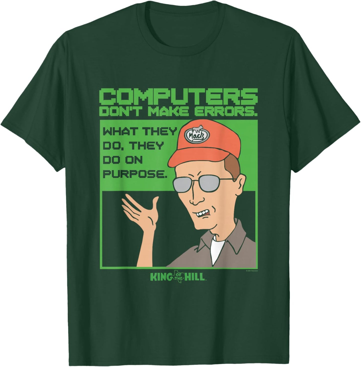 King of The Hill Dale Gribble Computer Errors Cartoon T-Shirt - T-Shirt | Forest