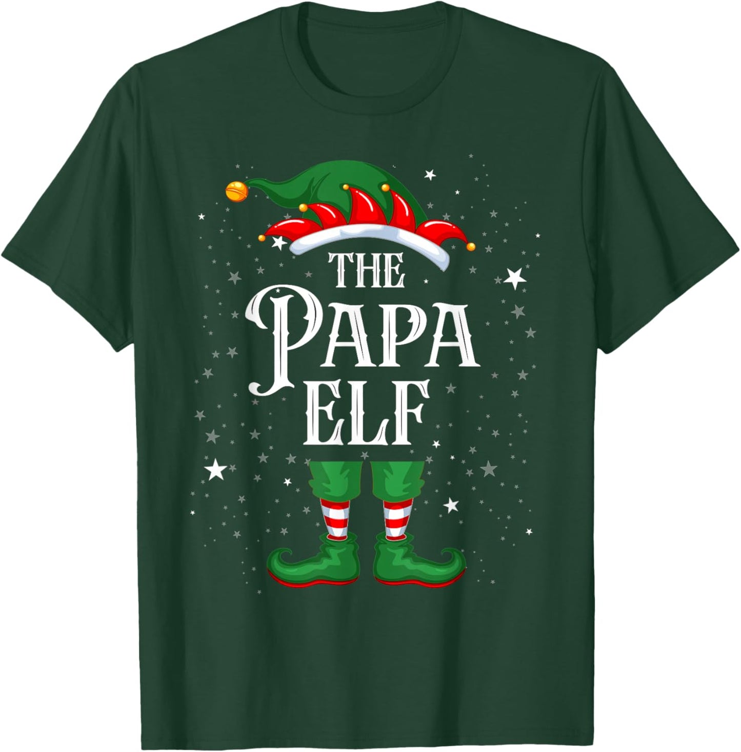 Christmas Elf Matching Family Group Funny The Papa Elf T-Shirt - T-Shirt | Forest
