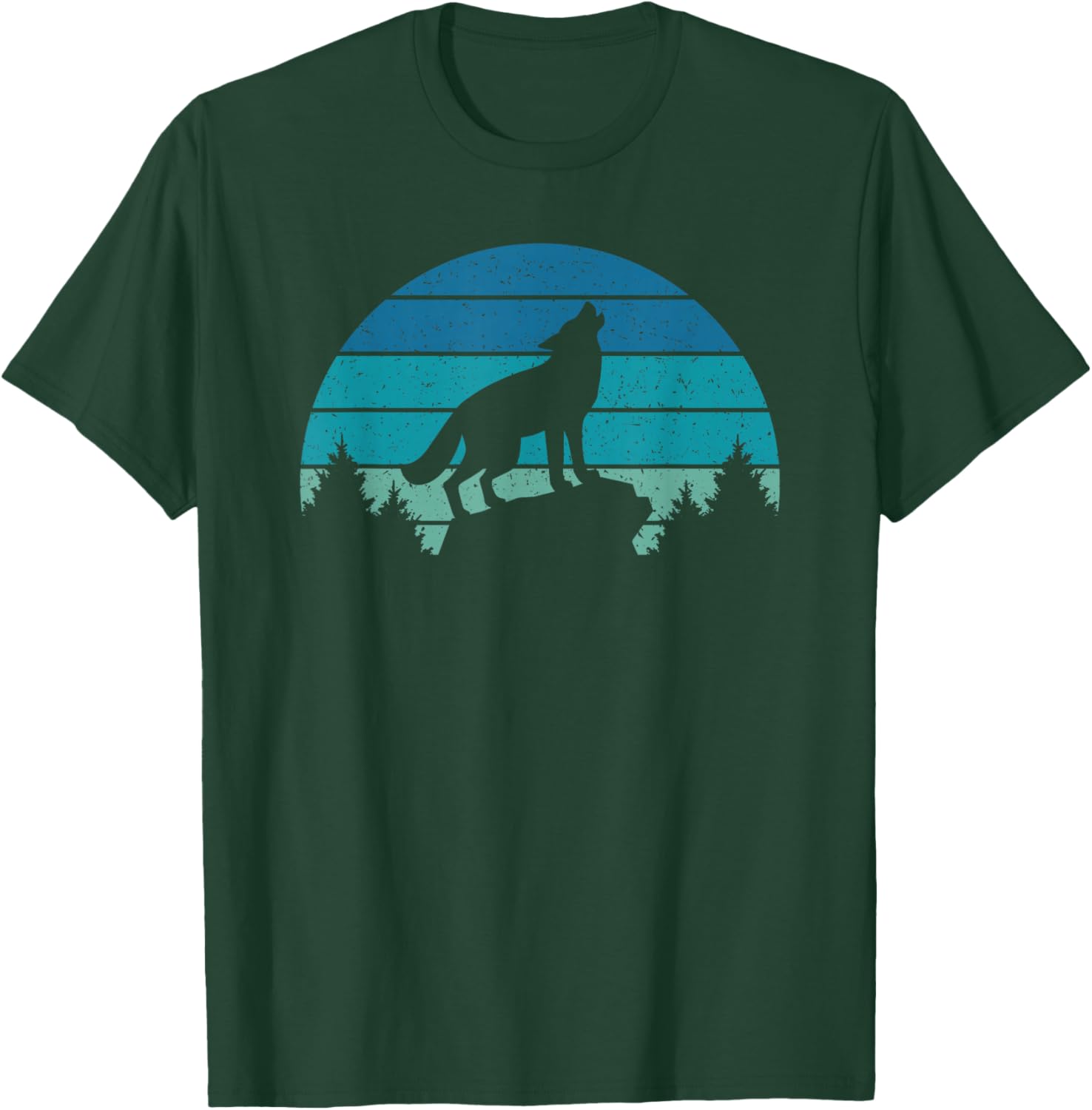 Wolf Retro Wild Animal Wildlife Wolves Men Women Kids T-Shirt - T-Shirt | Forest