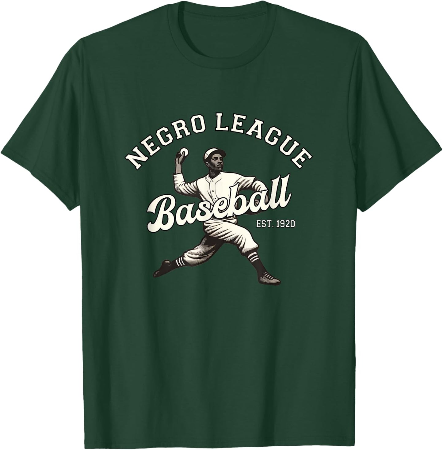 Vintage Negro League Baseball Black History Month T-Shirt - T-Shirt | Forest