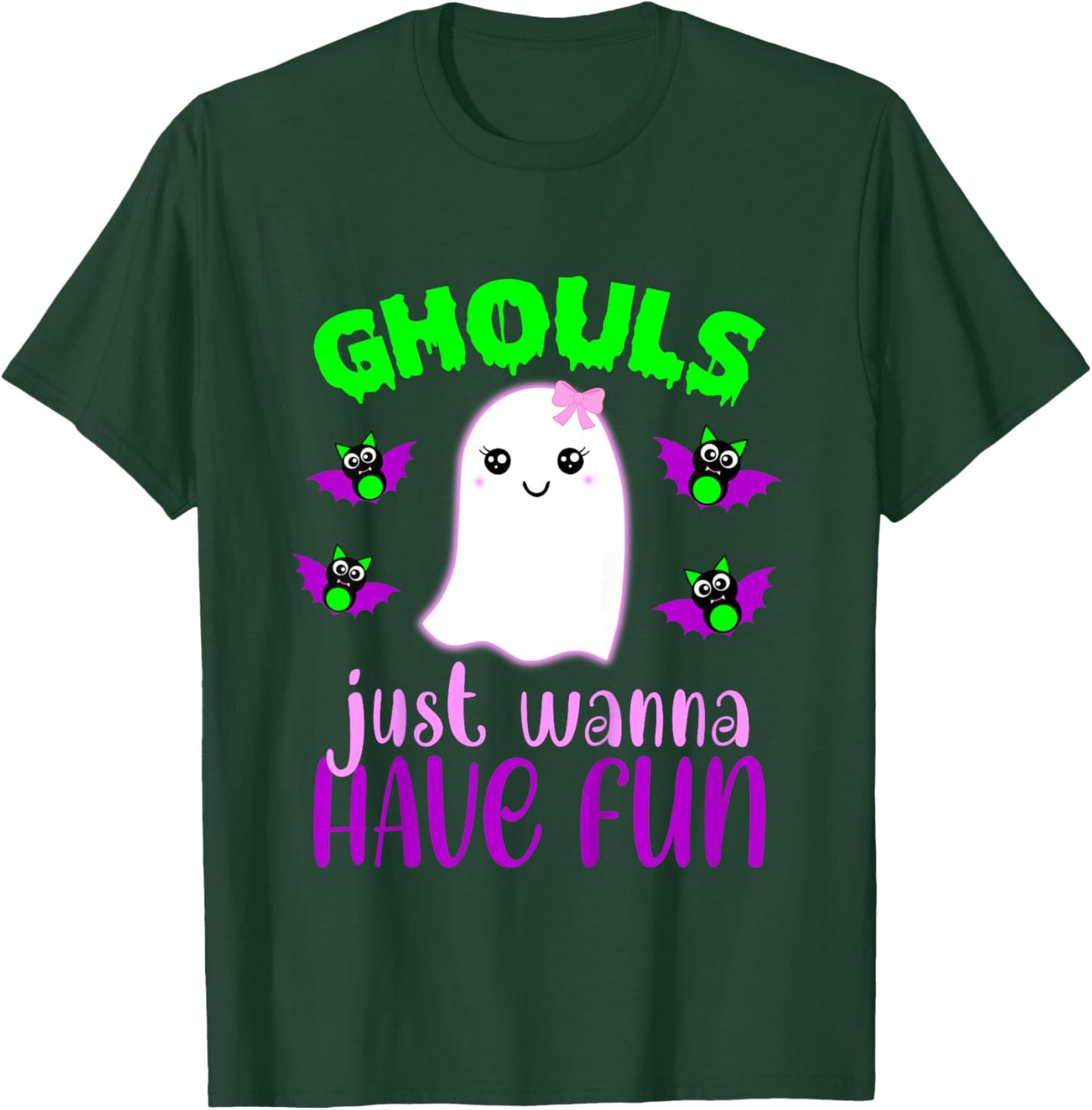 Kids GHOULS JUST WANNA HAVE FUN Funny Halloween Pun Ghost Costume T-Shirt - T-Shirt | Forest