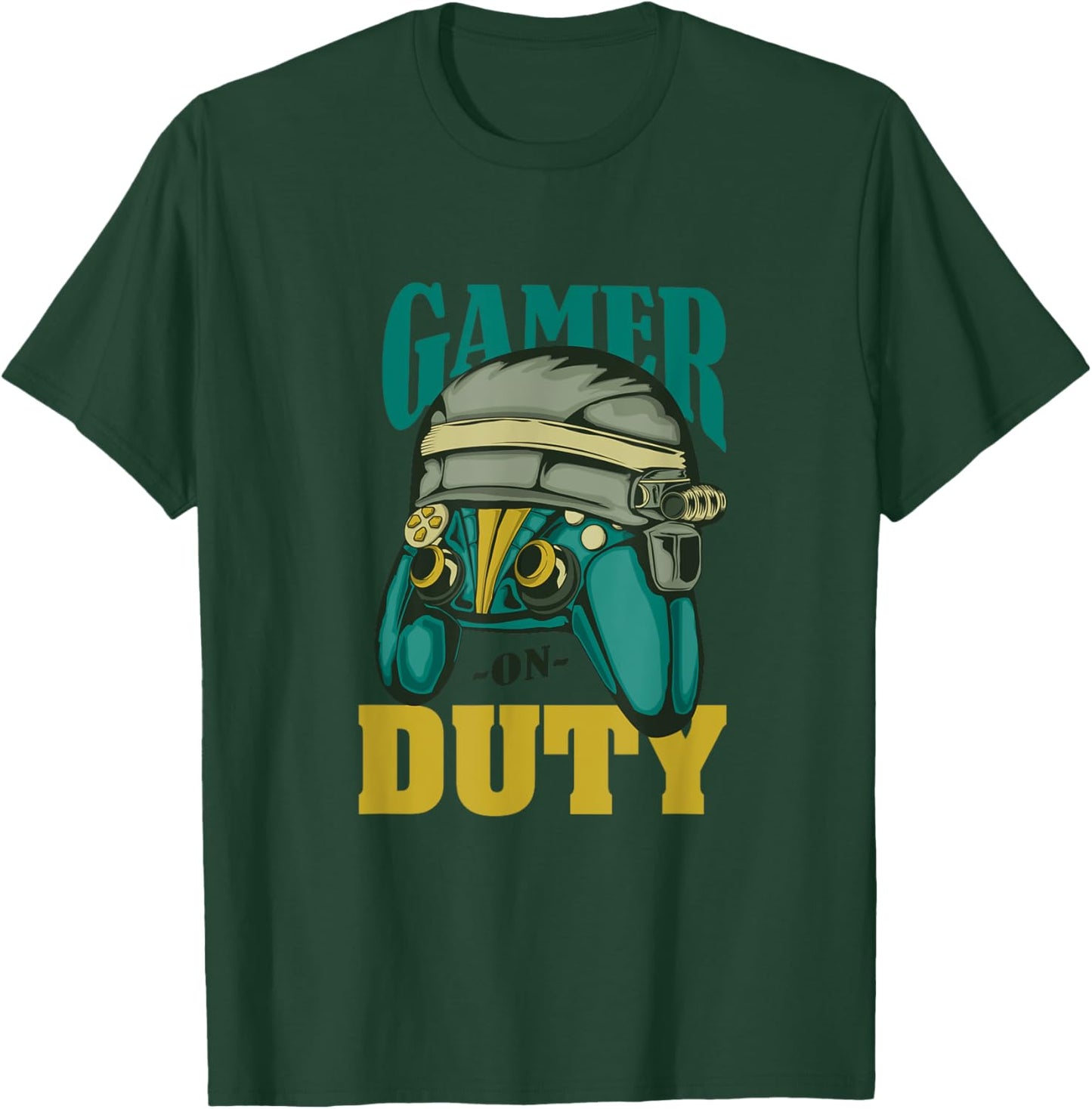 Gamer On Duty Video Games Player Apparel Funny Gaming T-Shirt - T-Shirt | Forest