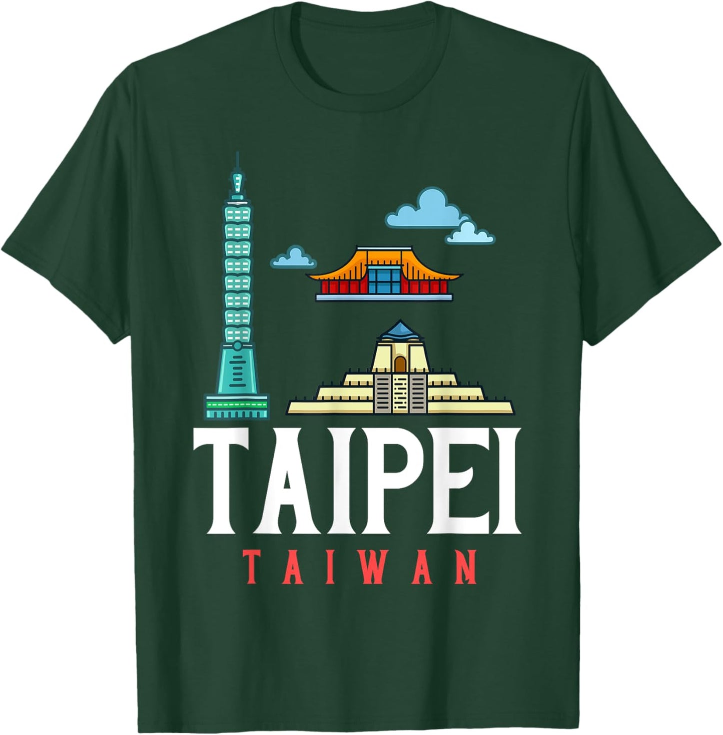 Taipei Taiwan City Skyline Map Travel T-Shirt - T-Shirt | Forest