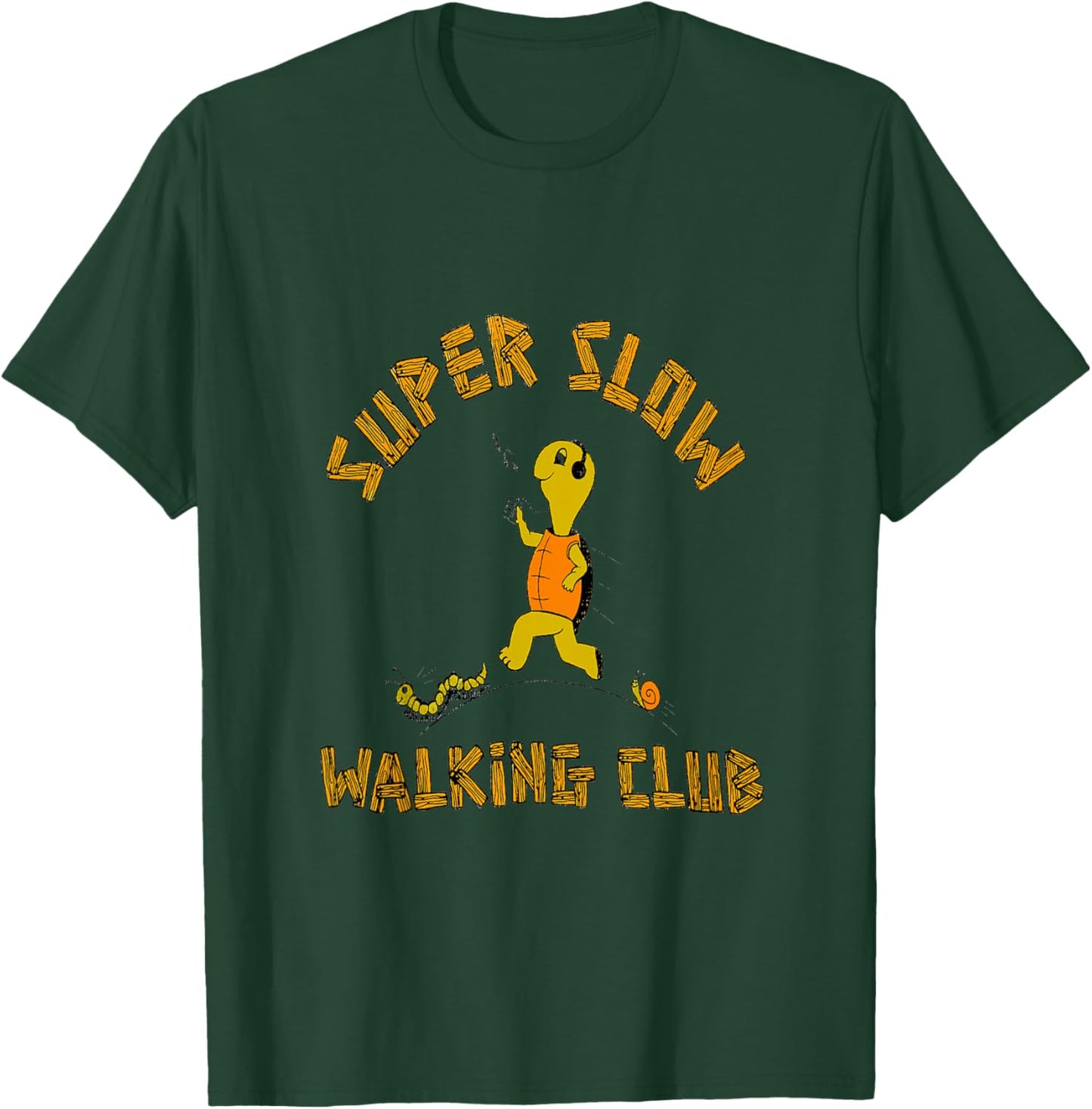Kids Super Slow Walking Club Funny Baby Girl Boy Turtle Lover T-Shirt - T-Shirt | Forest