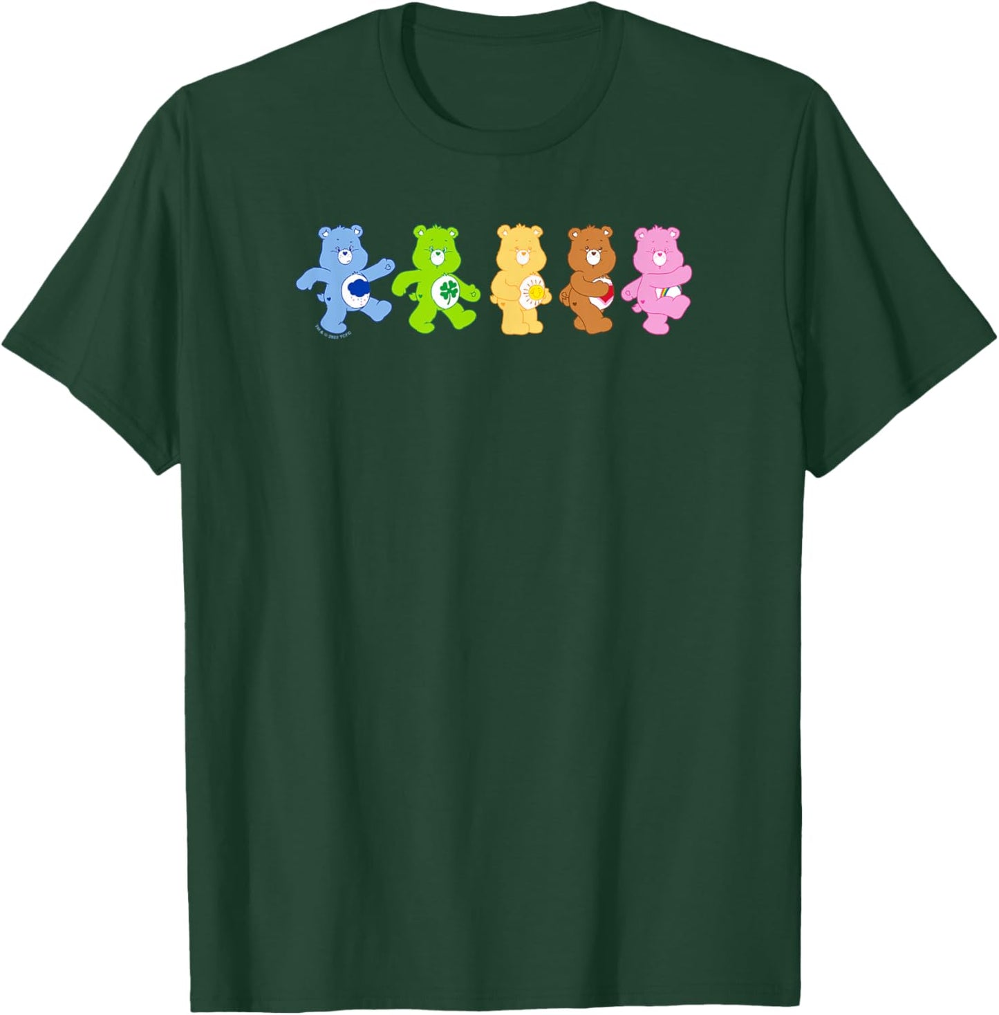 Care Bears Vintage Rainbow Bears Grateful Line Up T-Shirt - T-Shirt | Forest