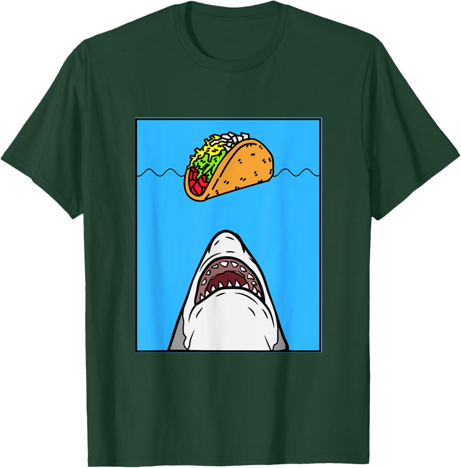 Shark Eating Tacos, Shark With Tacos, Funny Shark Tacos T-Shirt - T-Shirt | Forest