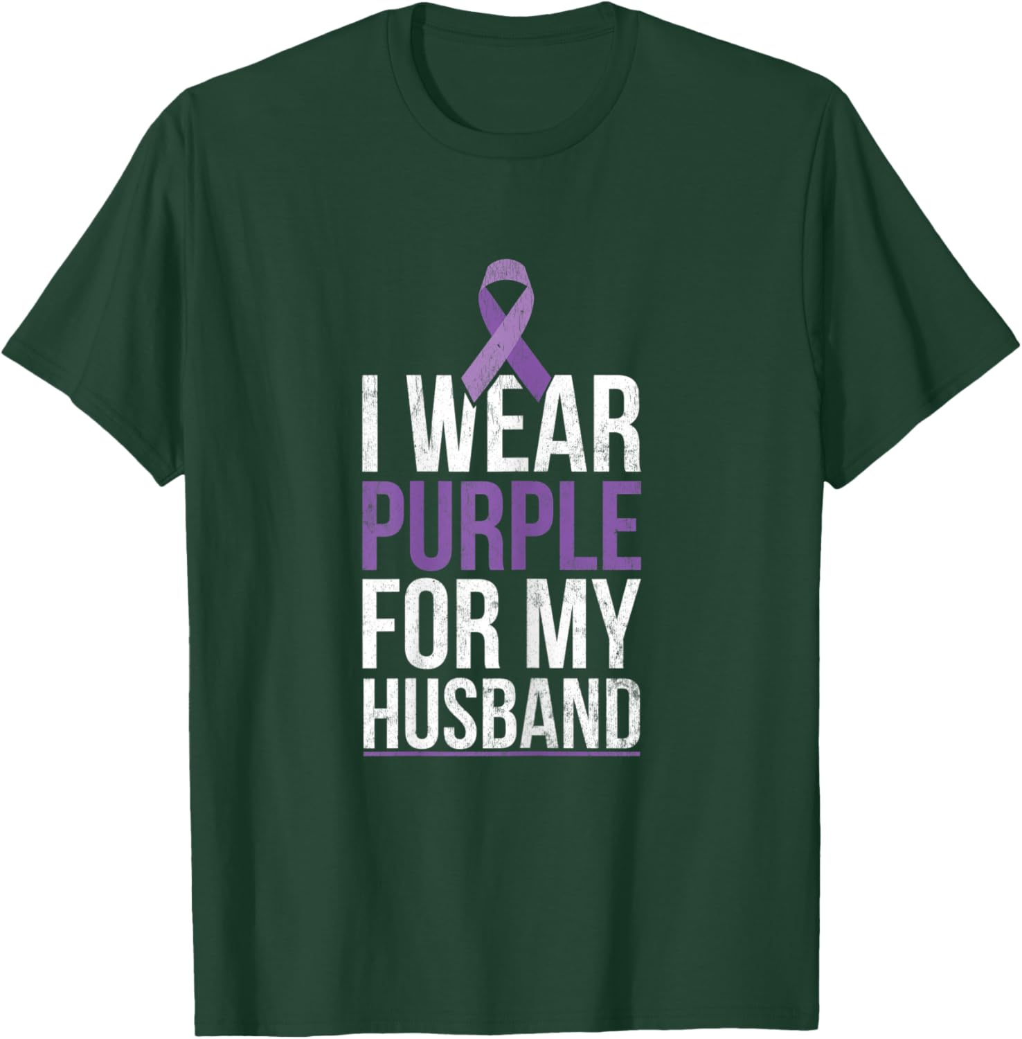 I Wear Purple For My Husband Pancreatic Cancer Awareness T-Shirt - T-Shirt | Forest