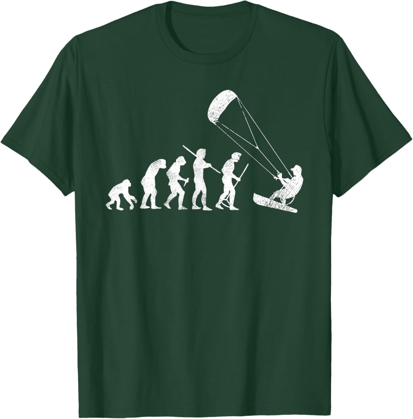 Kitesurf Evolution Funny Kitesurfing Kiteboarding Lover Gift T-Shirt - T-Shirt | Forest