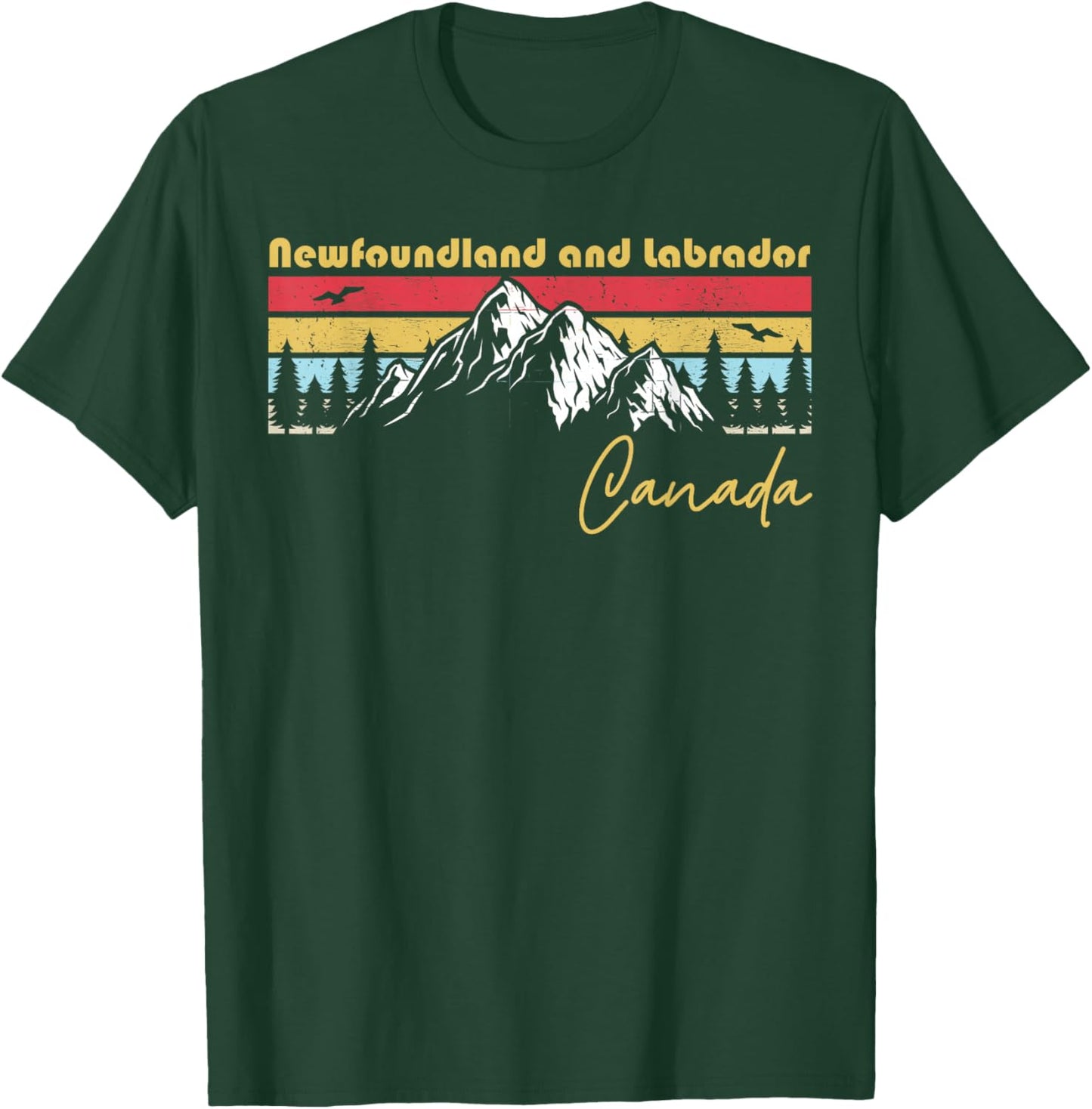 Canada Home Grown State Pride Designs Newfoundland and Labrador Canada Roots Hometown Province Retro T-Shirt - T-Shirt | Forest