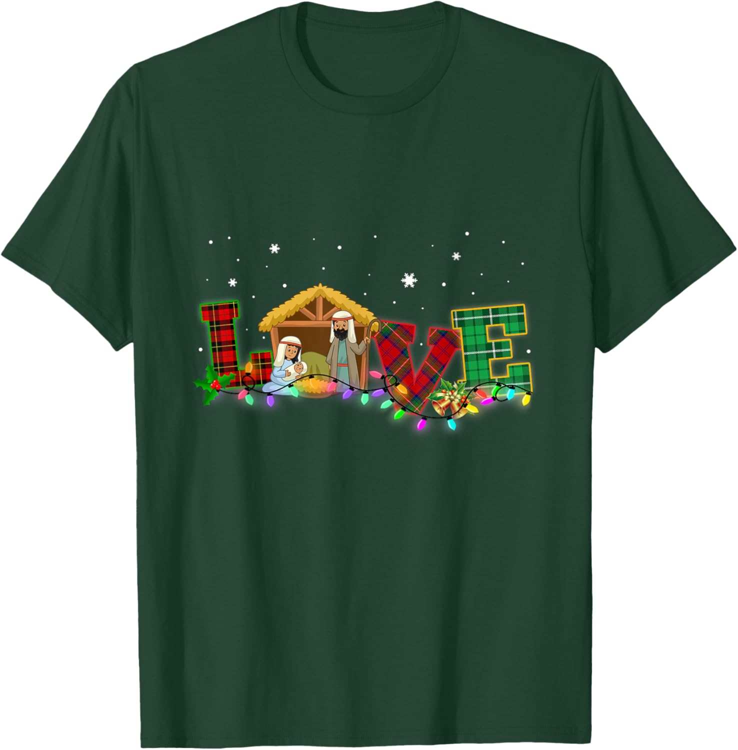 Happy Christmas Love Nativity Laurie Furnell Xmas T-Shirt - T-Shirt | Forest
