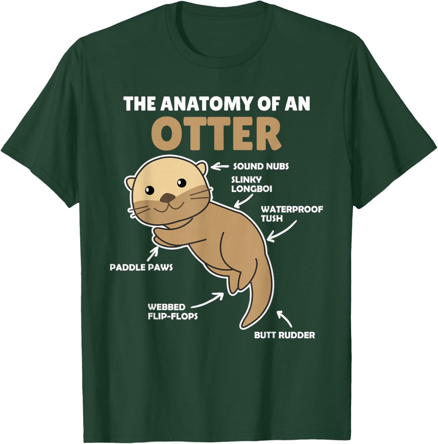 Cute Otter Explanation Anatomy Of An Otter T-Shirt - T-Shirt | Forest