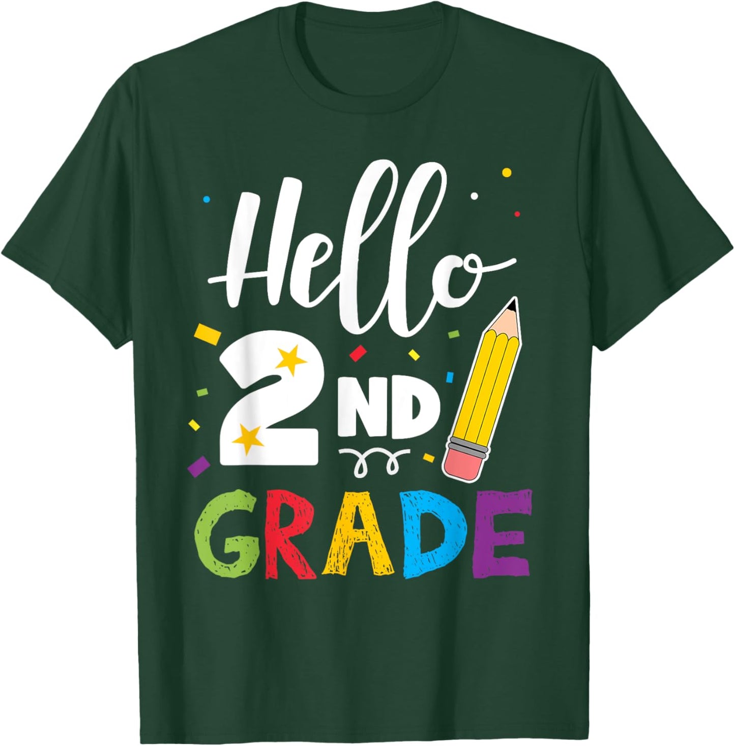 Hello 2nd Grade Back To School Teachers Gift Women Kids T-Shirt - T-Shirt | Forest