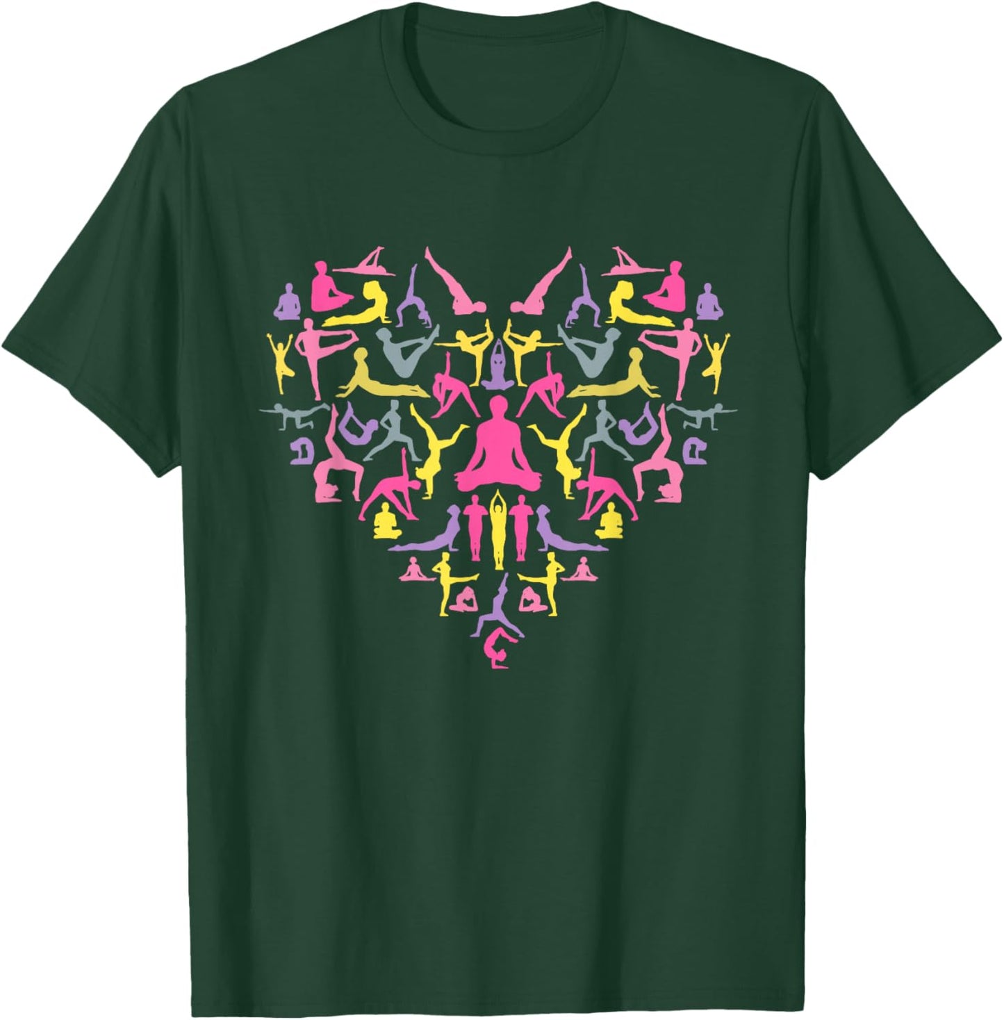 Yoga Heart Valentine's Day Spiritual Zen Pose Yoga Master T-Shirt - T-Shirt | Forest