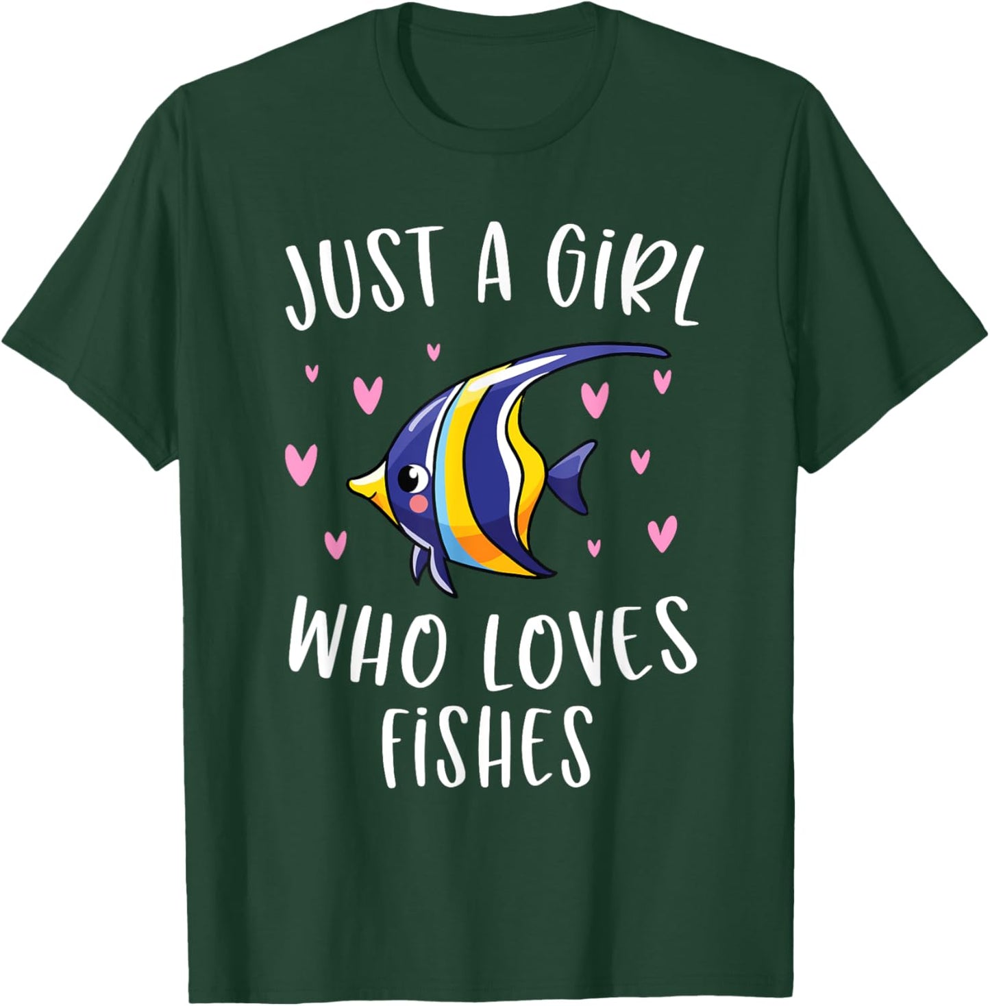 Cute Fishing Shirt For Girls Just A Girl Who Loves Fishes T-Shirt - T-Shirt | Forest