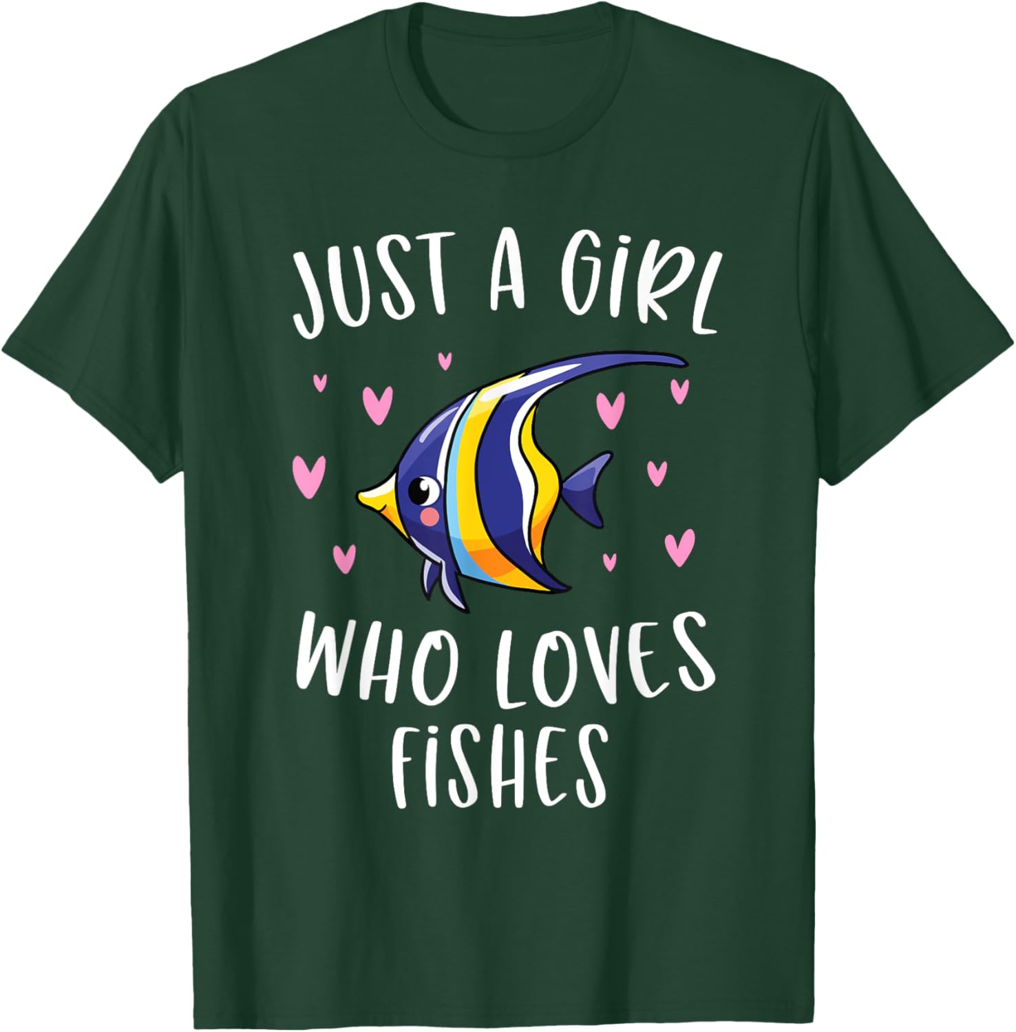Cute Fishing Shirt For Girls Just A Girl Who Loves Fishes T-Shirt - T-Shirt | Forest