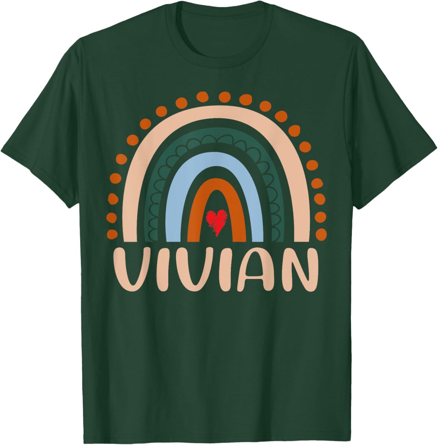 Vivian Name Personalized Funny Women Rainbow Vivian T-Shirt - T-Shirt | Forest