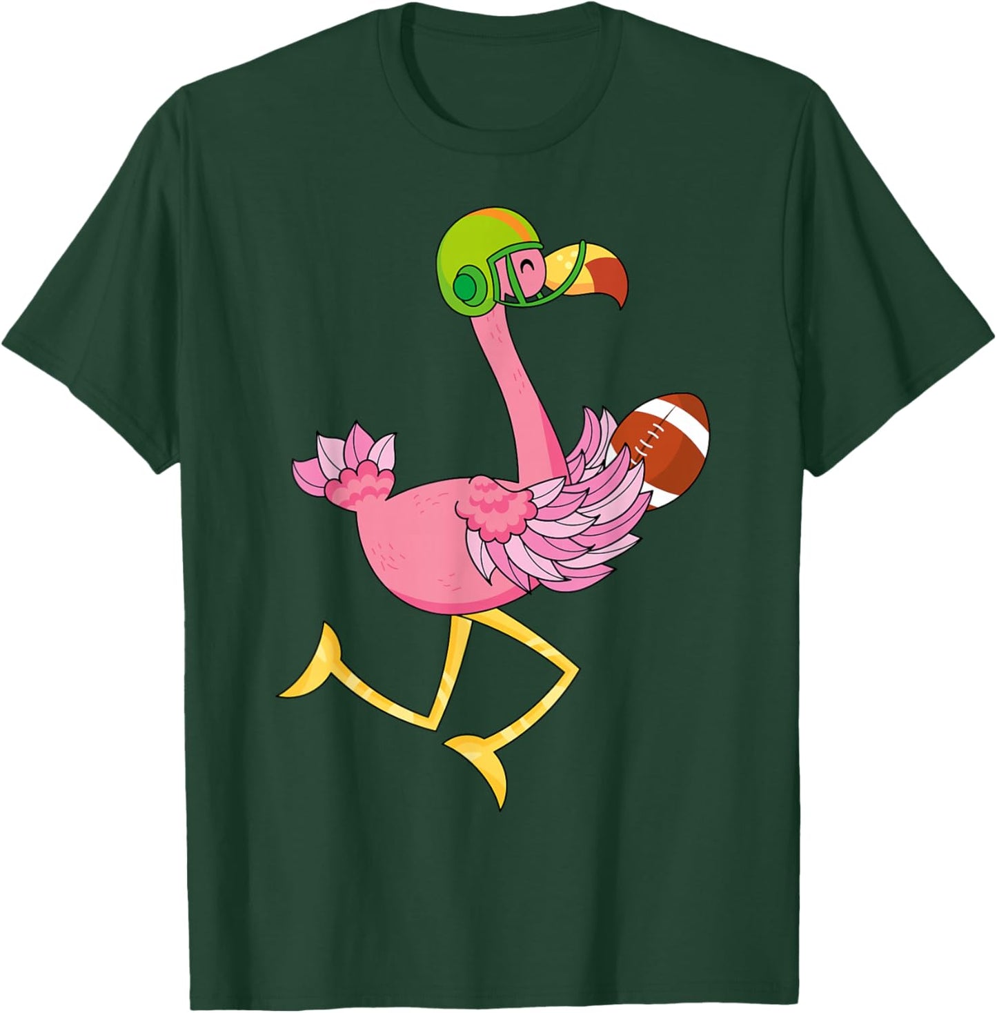 Flamingo Football Flamingo Playing Football T-Shirt - T-Shirt | Forest