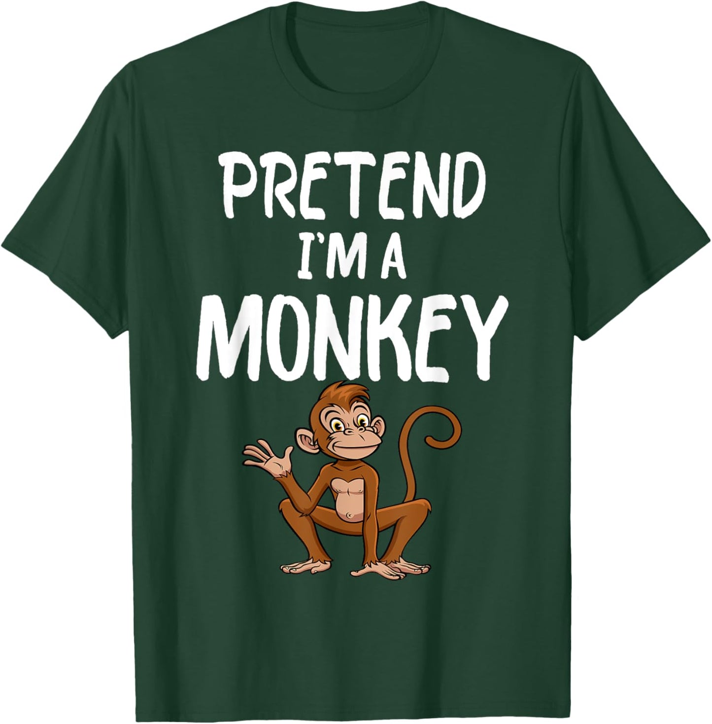 Pretend I'm A Monkey Funny Lazy Halloween Costume party T-Shirt - T-Shirt | Forest
