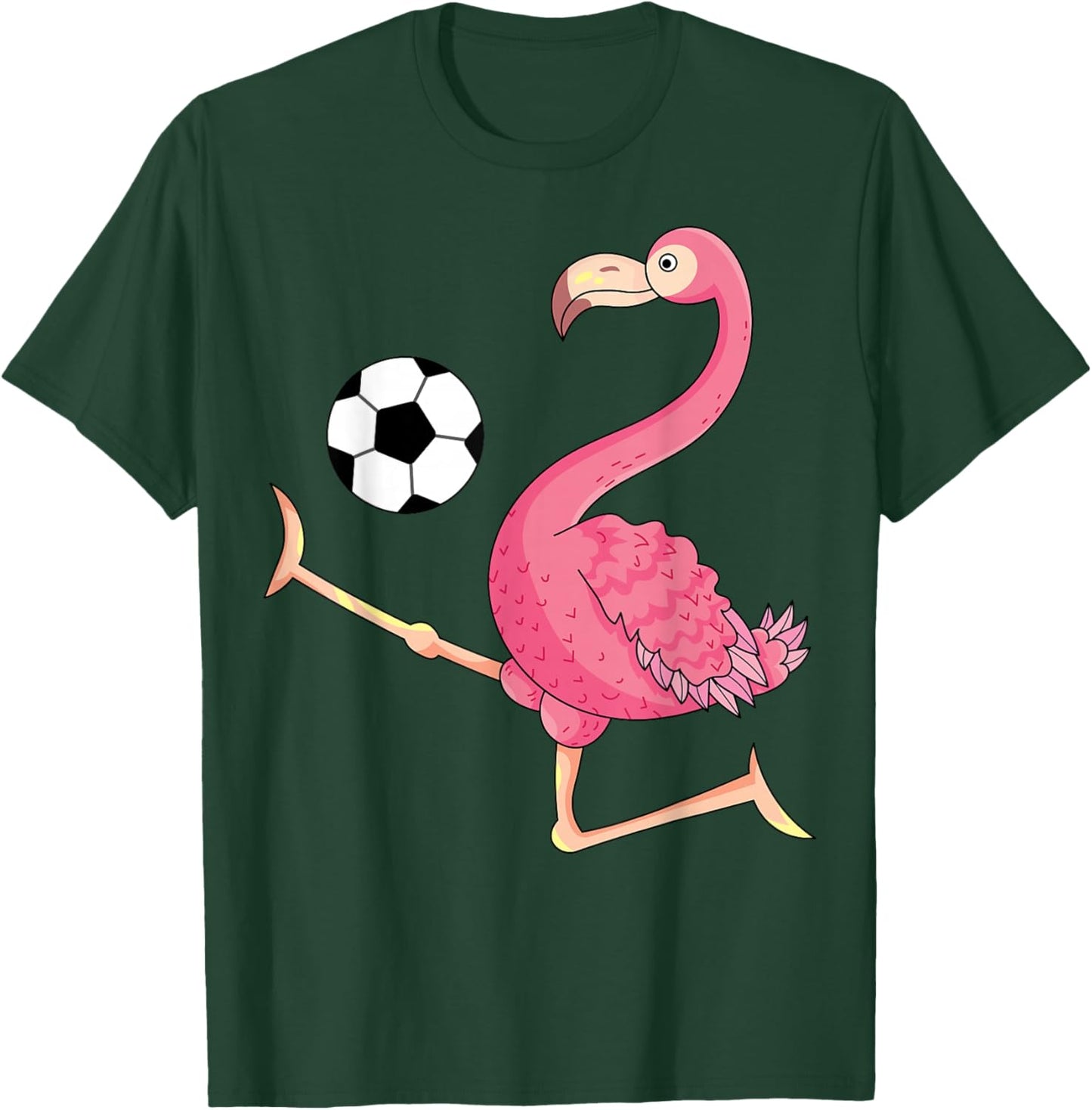 Funny Flamingo Playing Soccer Flamingo Soccer T-Shirt - T-Shirt | Forest