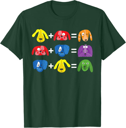 Dog Themed Artist Color Theory Educational Art Teacher T-Shirt - T-Shirt | Forest