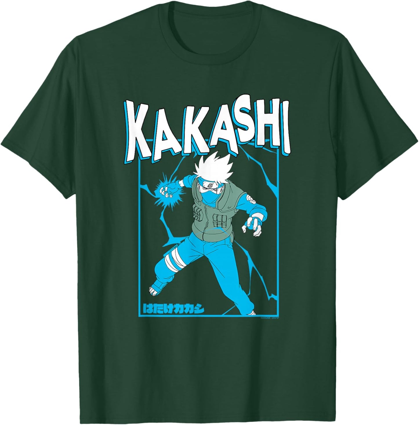 Naruto Shippuden Kakashi Chidori Lightning Sketch Anime T-Shirt - T-Shirt | Forest