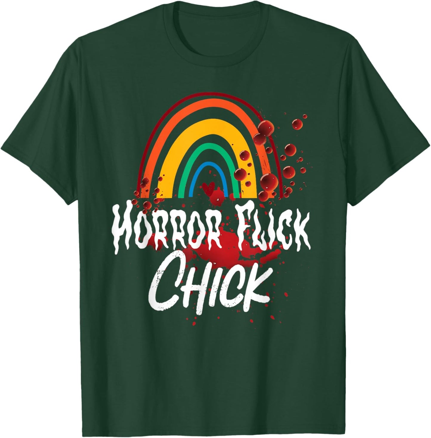 Scary Horror Movie Rainbow Blood Horror Flick Chick T-Shirt - T-Shirt | Forest