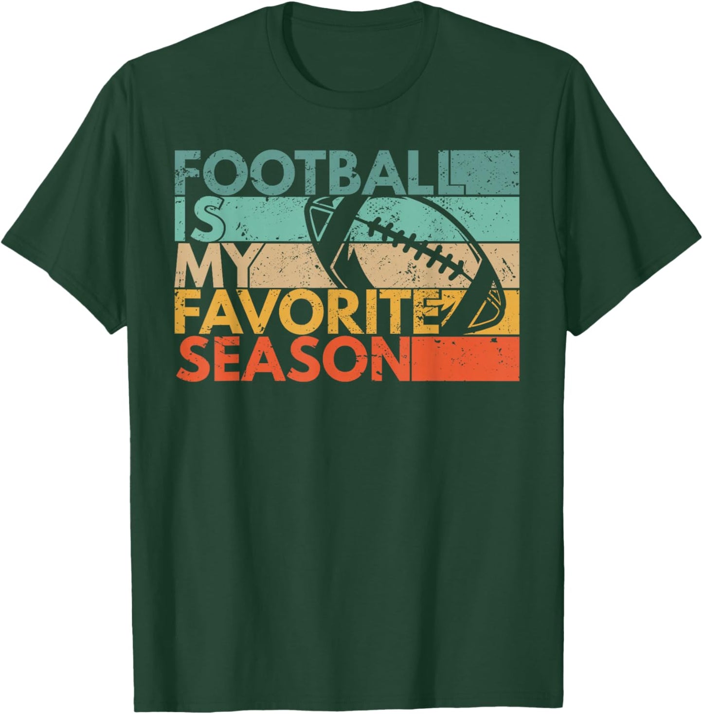 Football is My Favorite Season Vintage Retro Football T-Shirt - T-Shirt | Forest