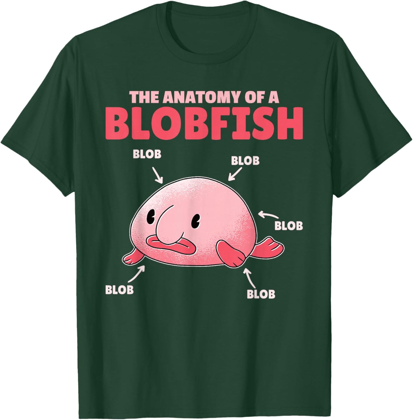 Funny Blobfish Statement Anatomy Of Blobfish T-Shirt - T-Shirt | Forest