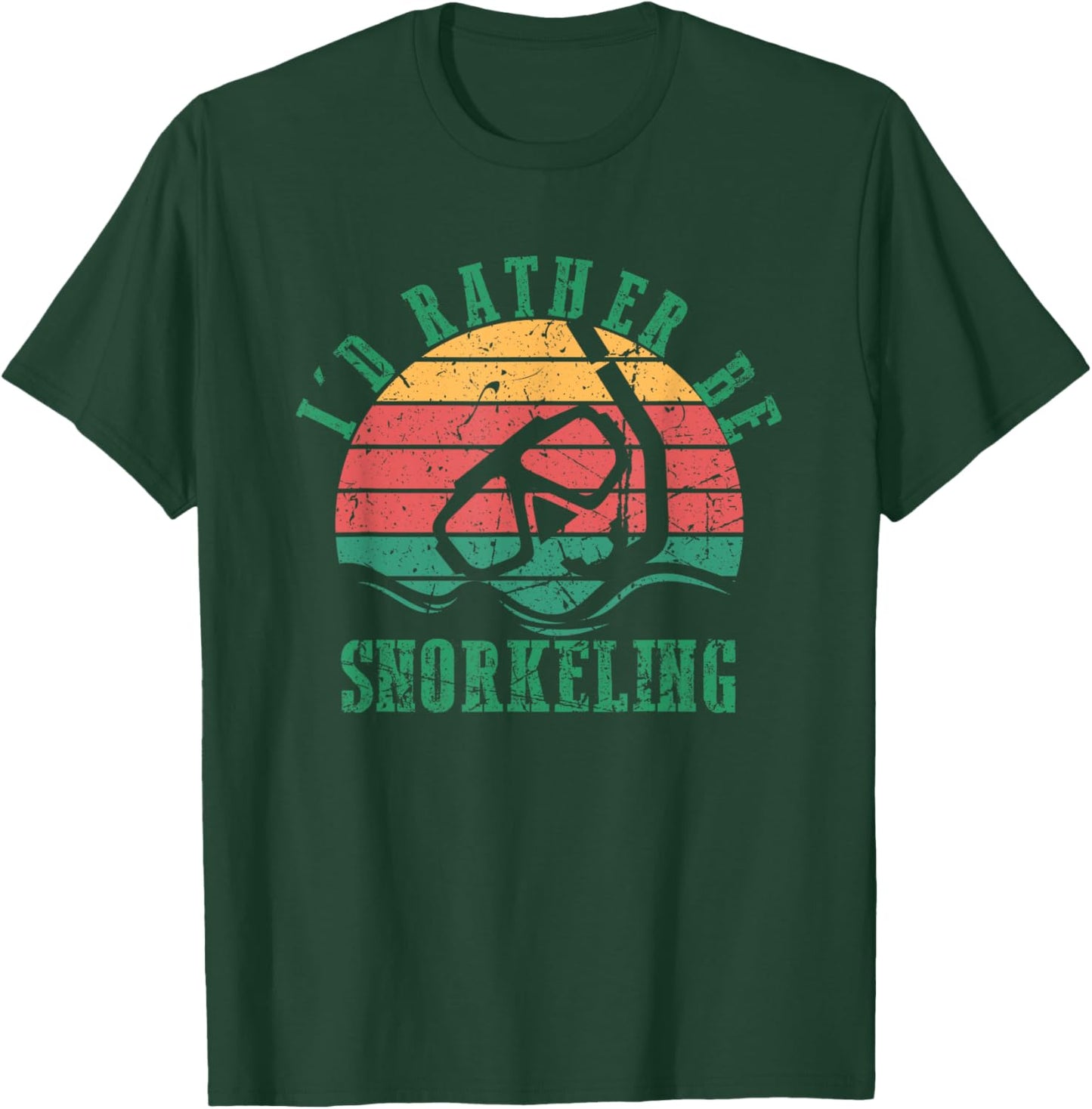 I'd Rather Be Snorkeling Funny Diving Retro Snorkeling Humor T-Shirt - T-Shirt | Forest