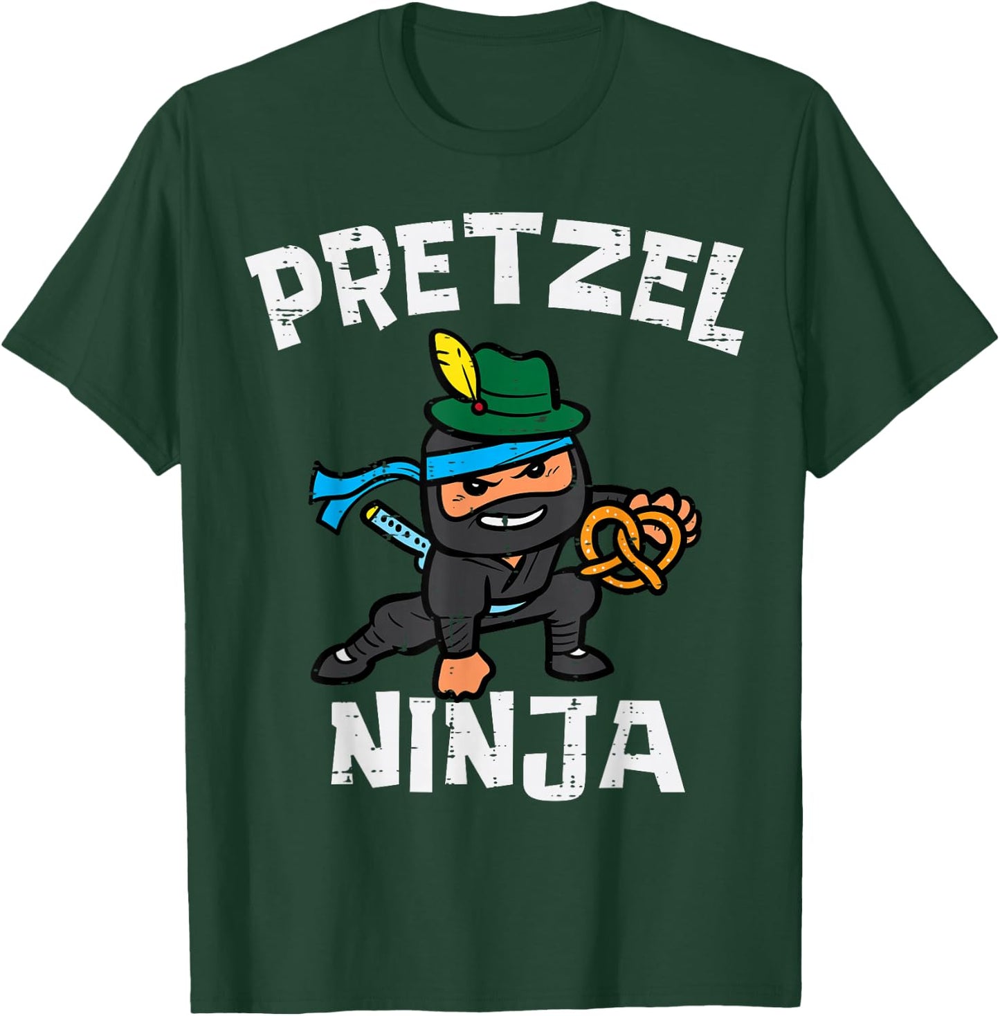 Oktoberfest Pretzel Ninja Cute German Boys Girls Kid Toddler T-Shirt - T-Shirt | Forest