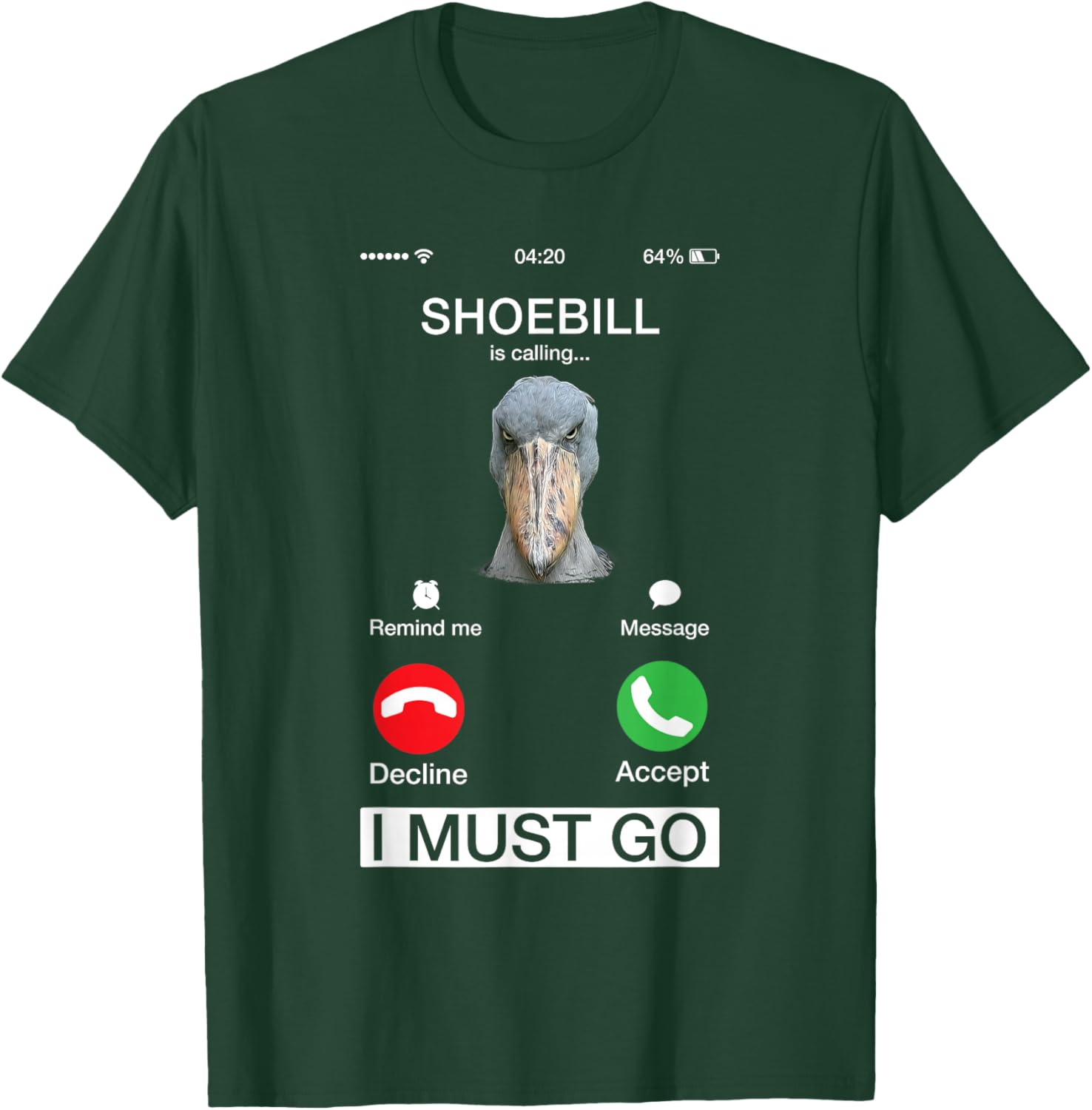 Shoebill Is Calling Large African Bird Wildlife Animal Lover T-Shirt - T-Shirt | Forest
