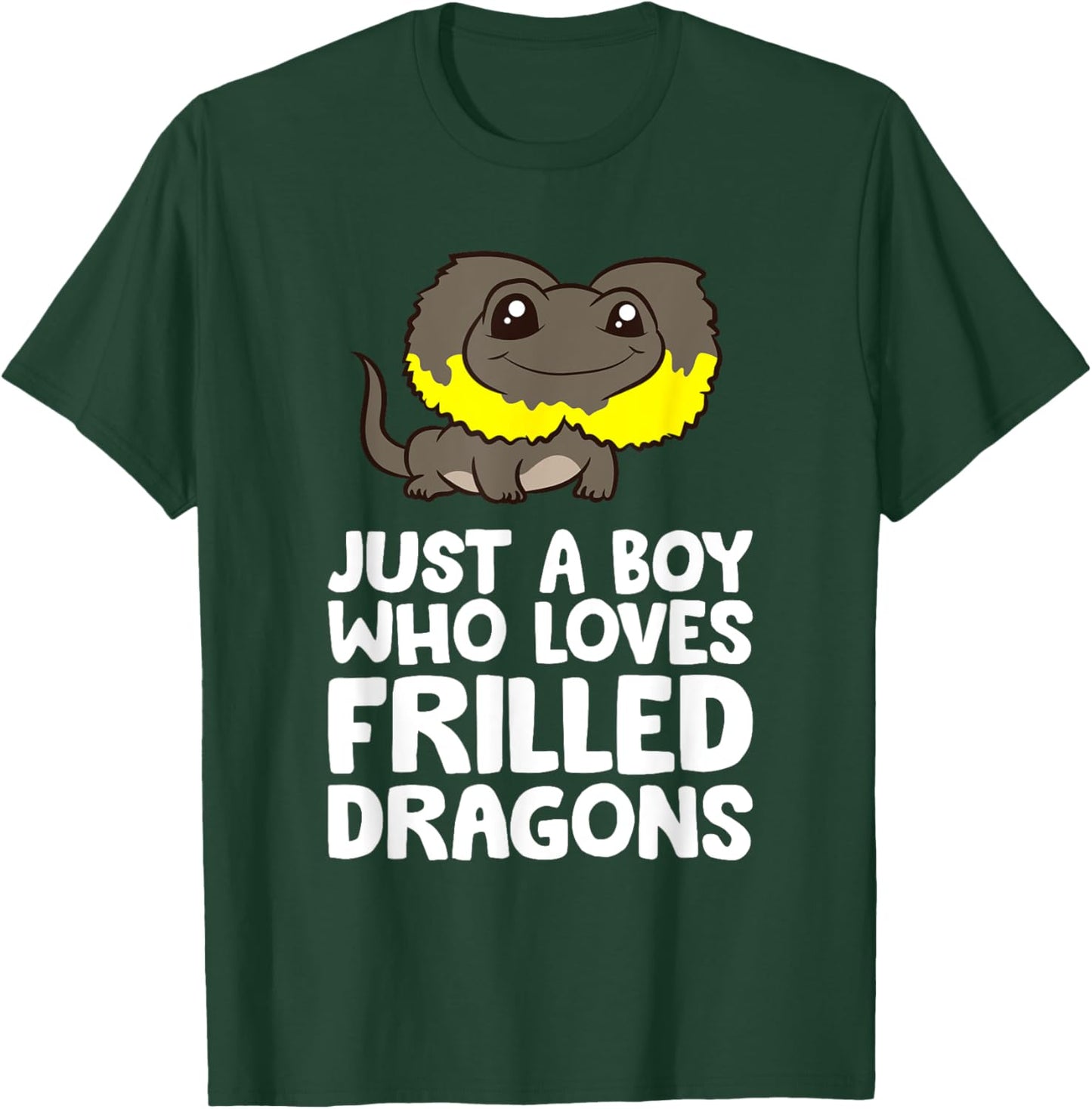 Just a Boy Who Loves Frilled Dragons Frilled Lizard T-Shirt - T-Shirt | Forest