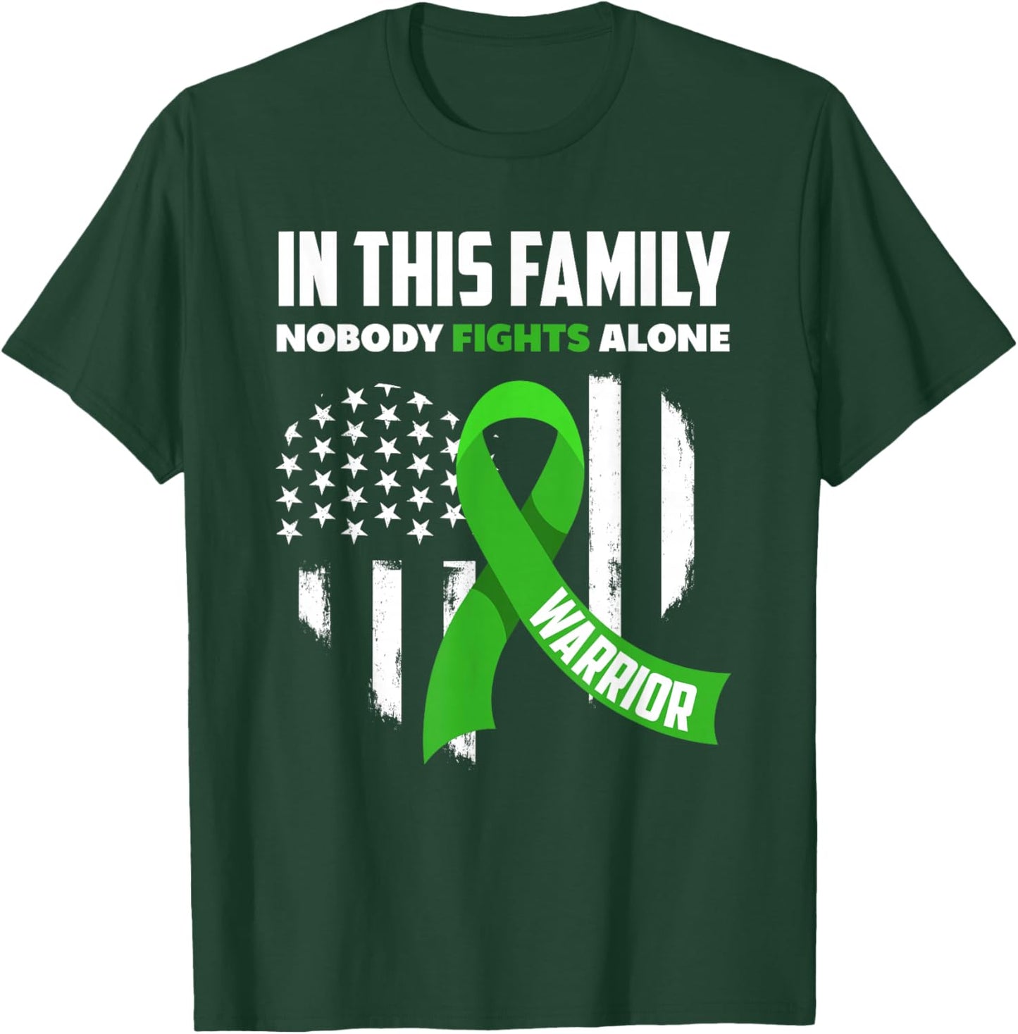 In This Family Nobody Fights Alone Brain Injury Warrior T-Shirt - T-Shirt | Forest