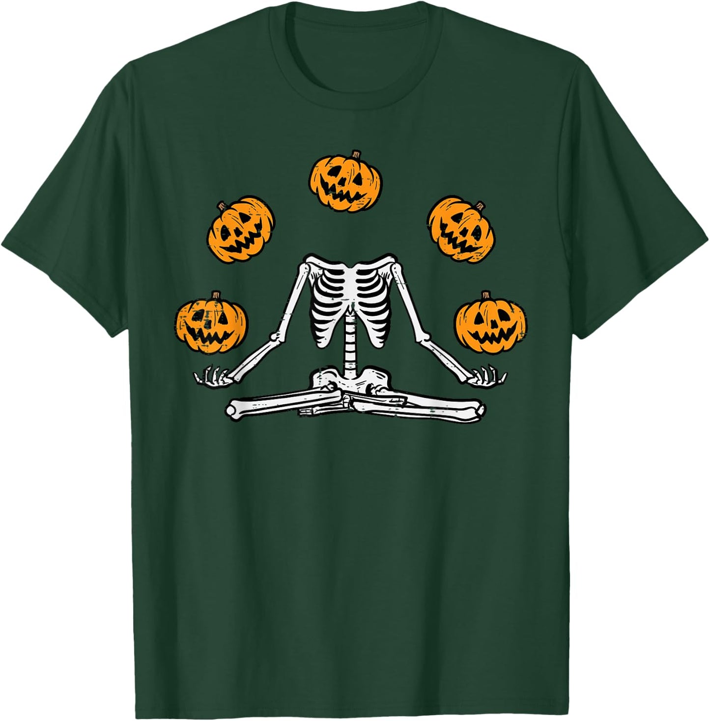 Halloween Skeleton Juggling Pumpkins Costume Men Women Kids T-Shirt - T-Shirt | Forest