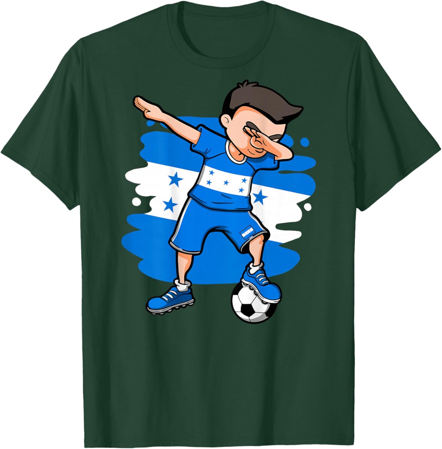 Dabbing Soccer Boy Honduras Jersey Honduran Football Lovers T-Shirt - T-Shirt | Forest