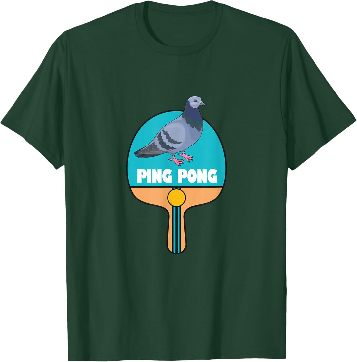 Ping Pong Table Tennis Pigeon T-Shirt - T-Shirt | Forest