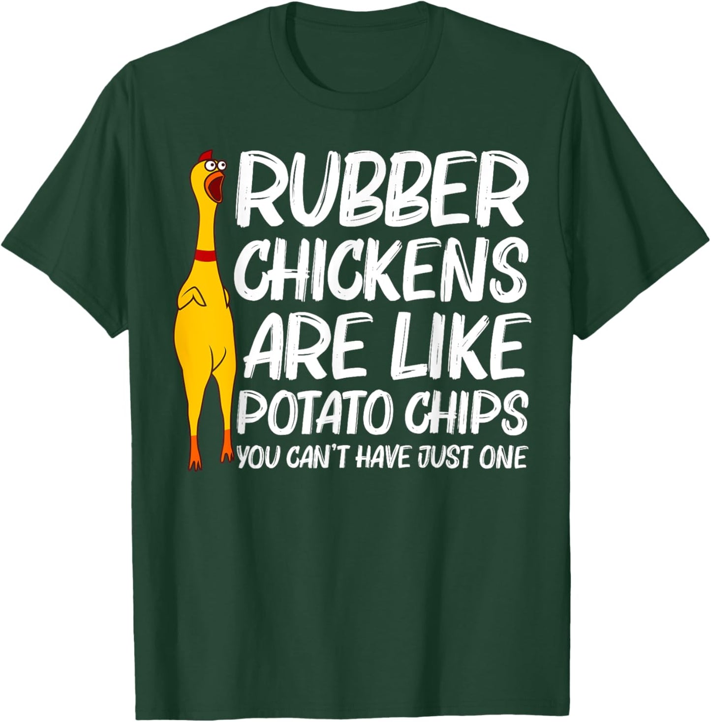 Funny Rubber Chicken Gift Men Women Rubber Chicken Costume T-Shirt - T-Shirt | Forest