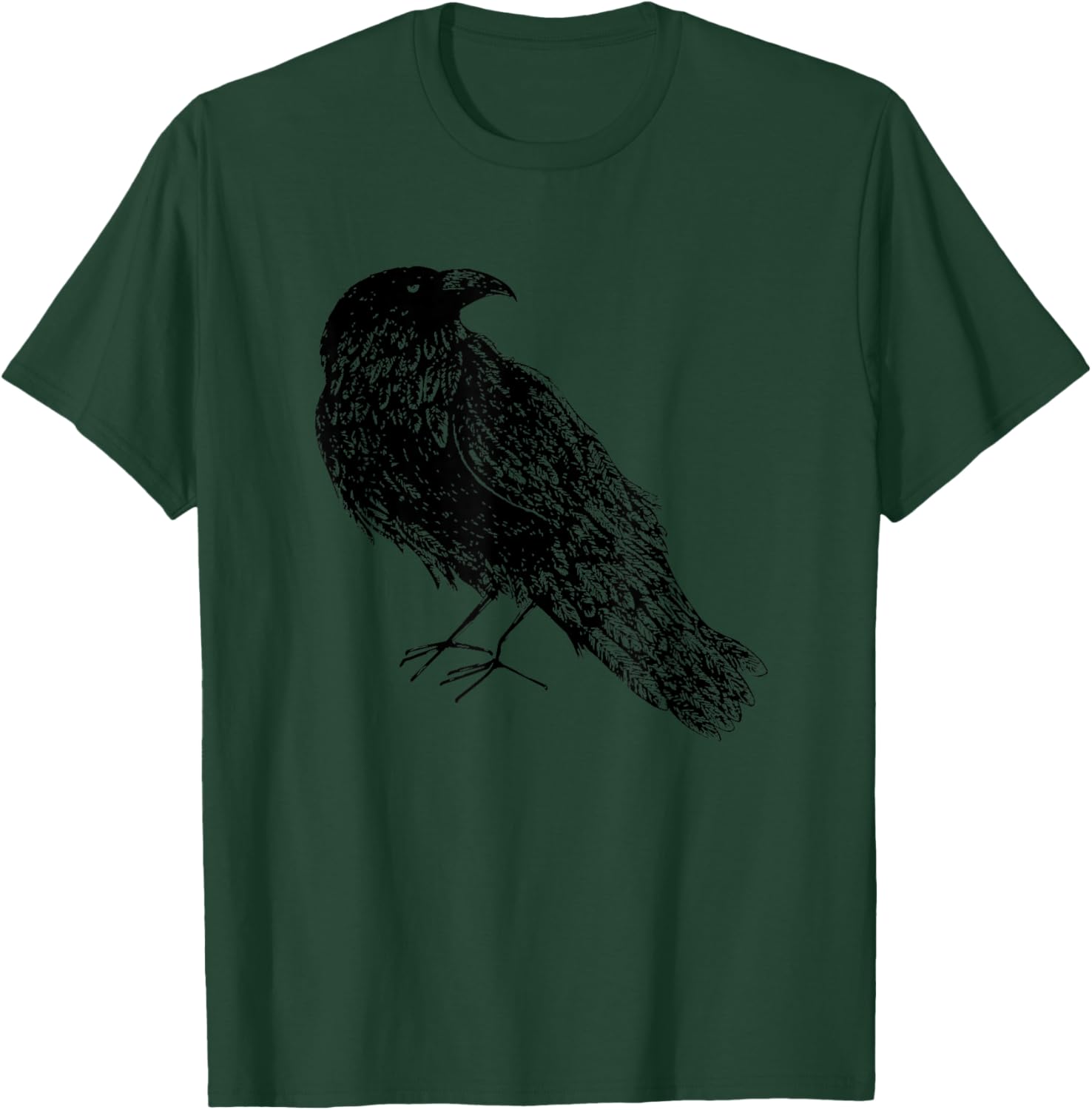 Blackbird, crow, raven, Edgar Allan Poe , Raven, crow, Edgar Allan Poe gothic Literature , Grey, Small, Short Sleeve, Classic Fit, Cotton, -Adults, Kids, Literature Lovers, Gothic Fans T-Shirt - T-Shirt | Forest