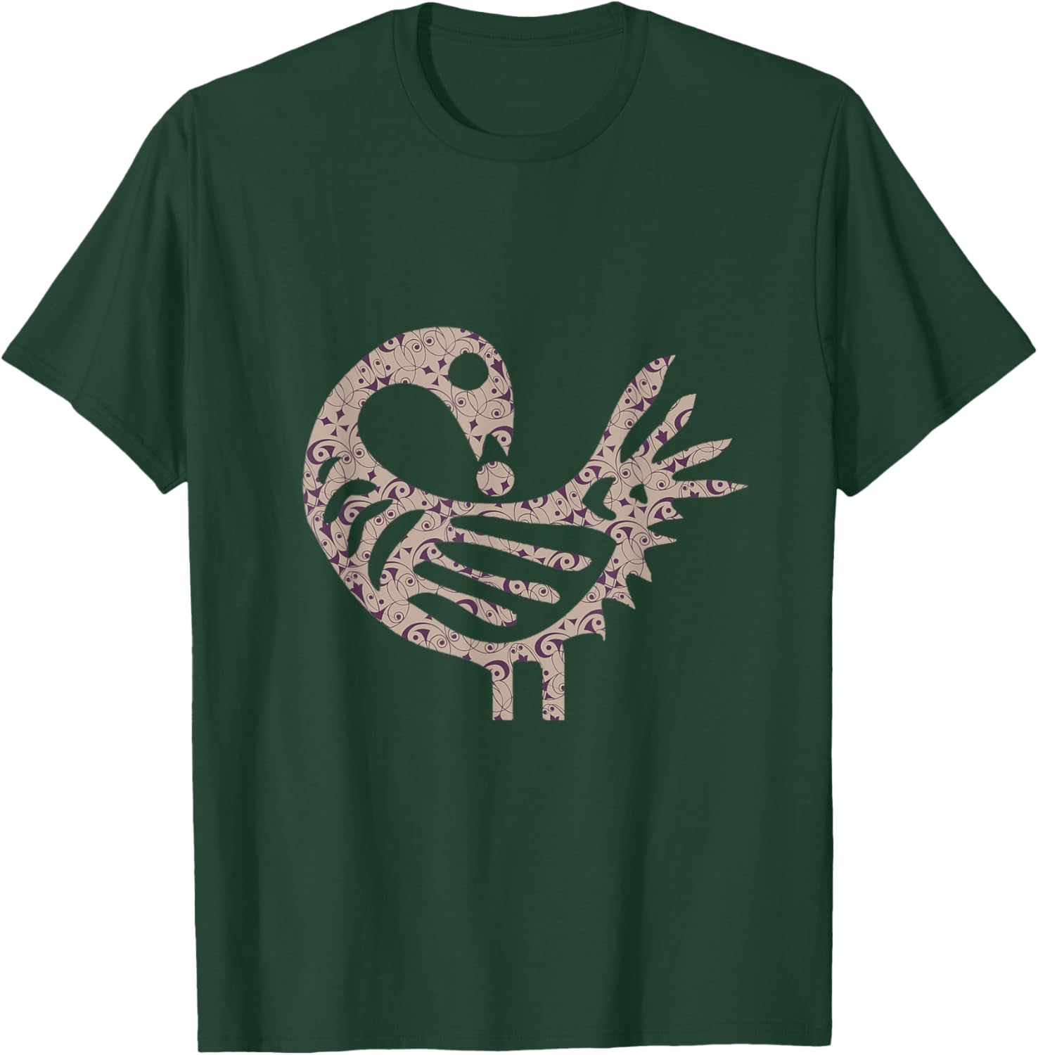 Sankofa Bird Simple Purple Afrocentric Adinkra Symbol T-Shirt - T-Shirt | Forest